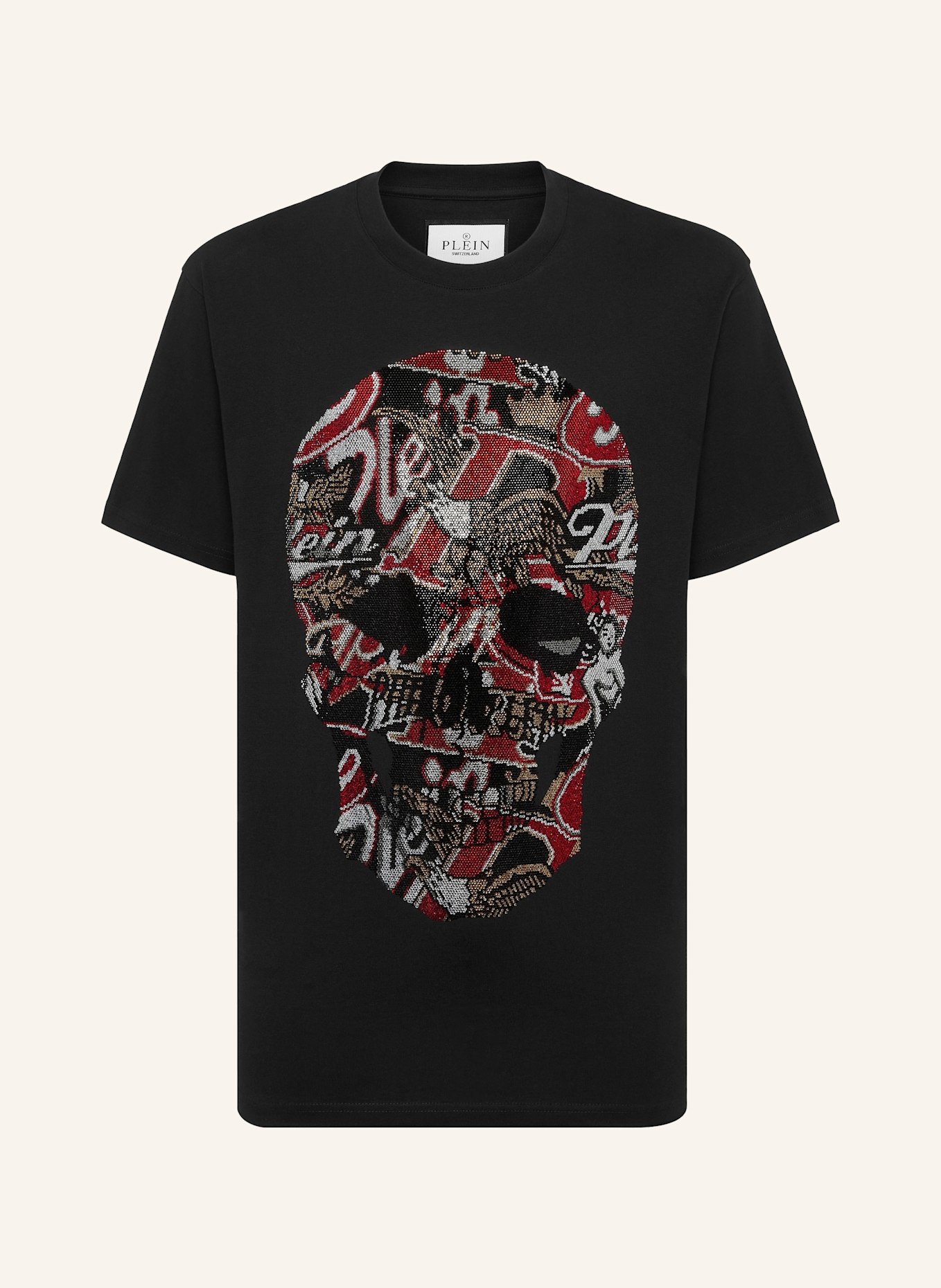 PHILIPP PLEIN T-Shirt Rundhalsausschnitt Ss SKULL: SCHWARZ