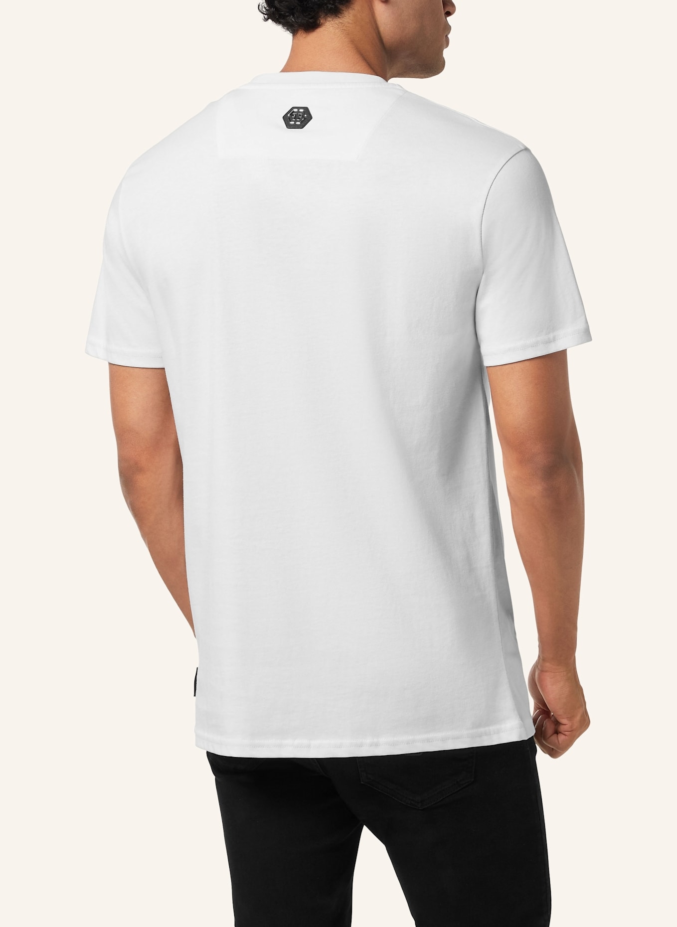 PHILIPP PLEIN T-Shirt Rundhalsausschnitt Ss GOTHIC PLEIN: WEISS
