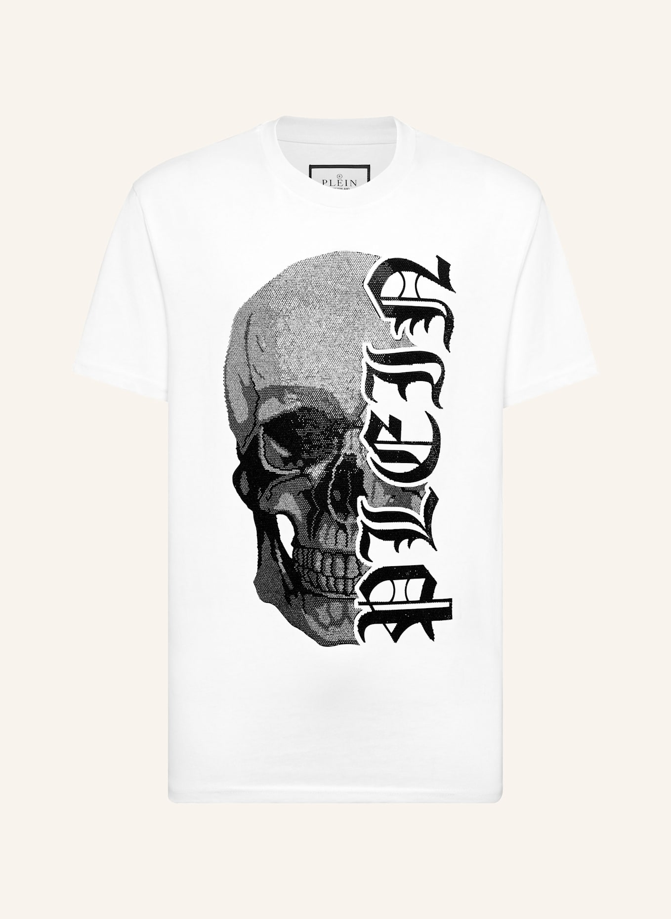 PHILIPP PLEIN T-Shirt Rundhalsausschnitt Ss GOTHIC PLEIN: WEISS