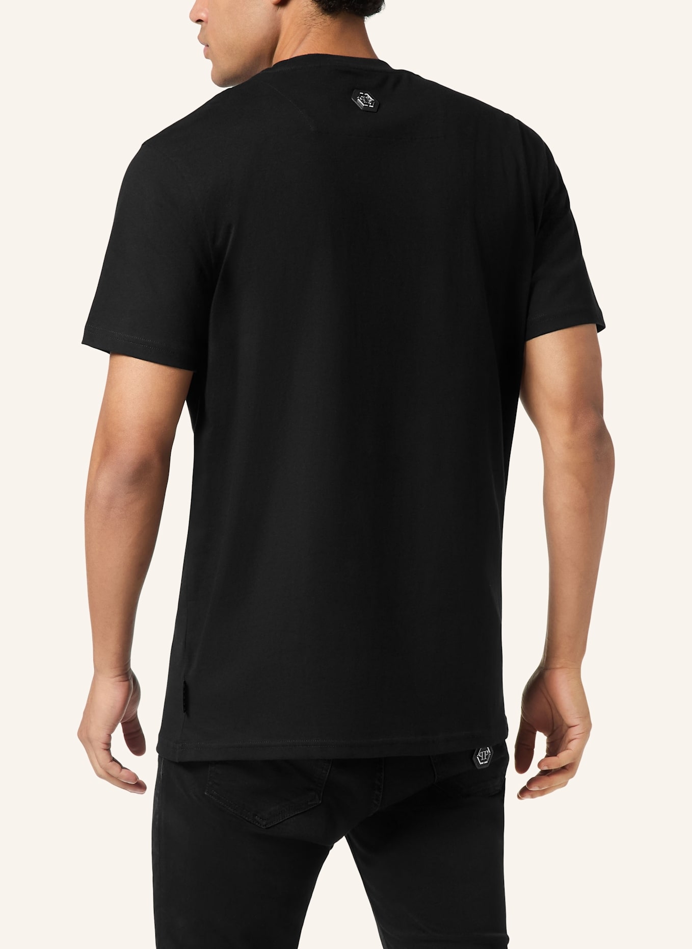 PHILIPP PLEIN T-Shirt Rundhalsausschnitt Ss GOTHIC PLEIN: SCHWARZ