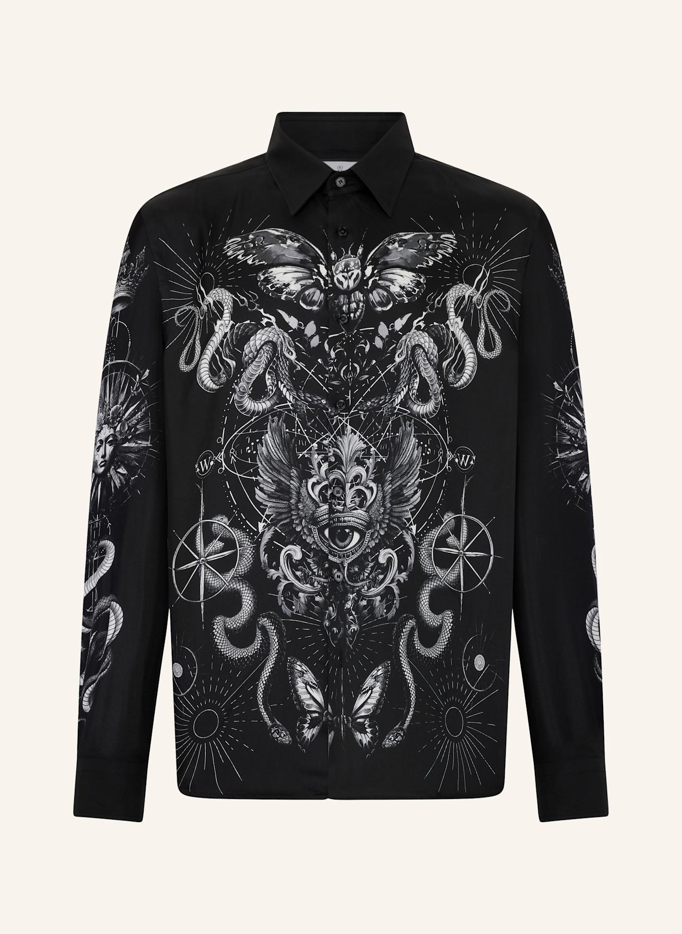 PHILIPP PLEIN PHILIPP PLEIN Silk Shirt All-Over Tattoo: SCHWARZ