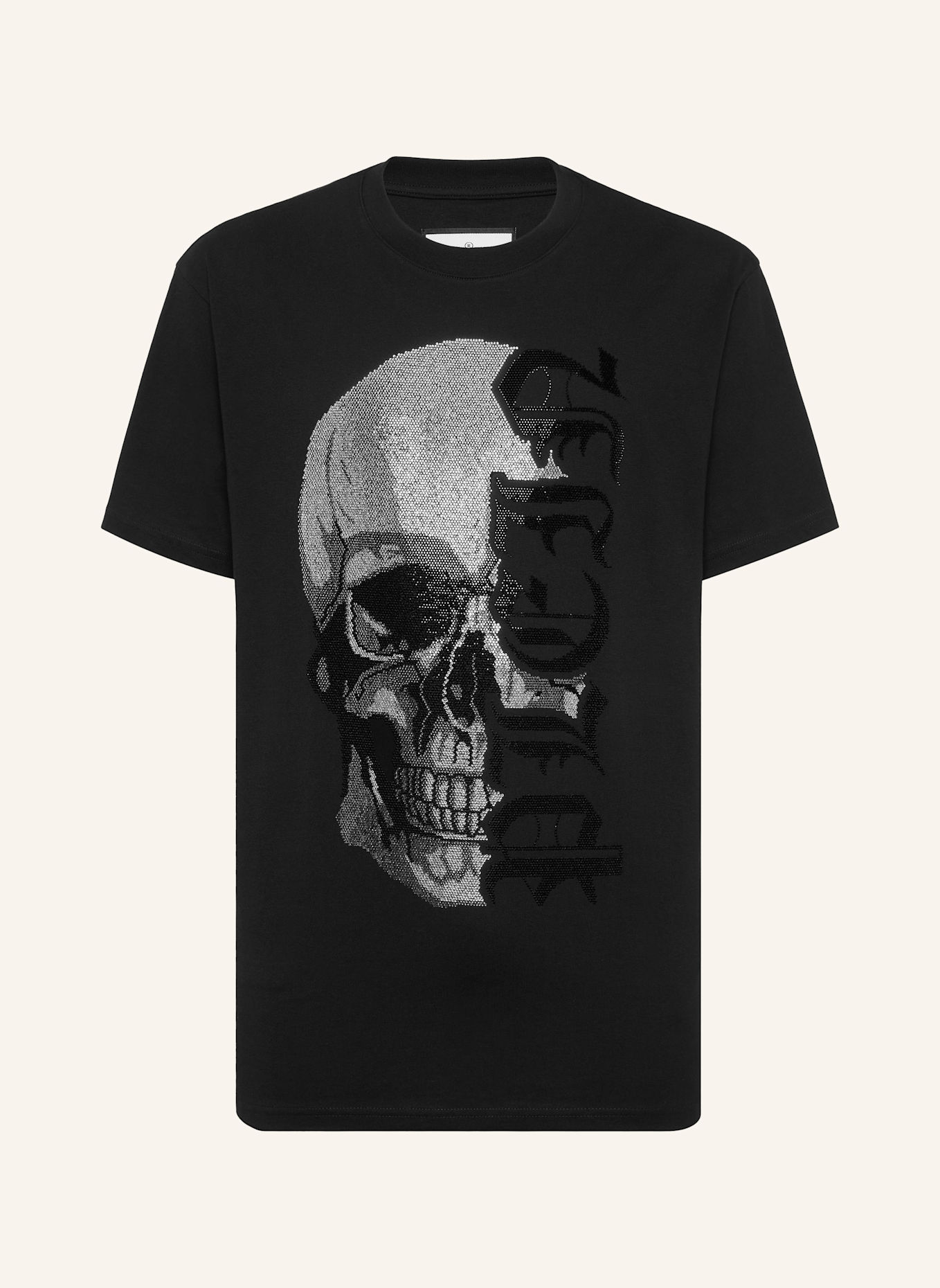 PHILIPP PLEIN T-Shirt Rundhalsausschnitt Ss GOTHIC PLEIN: SCHWARZ