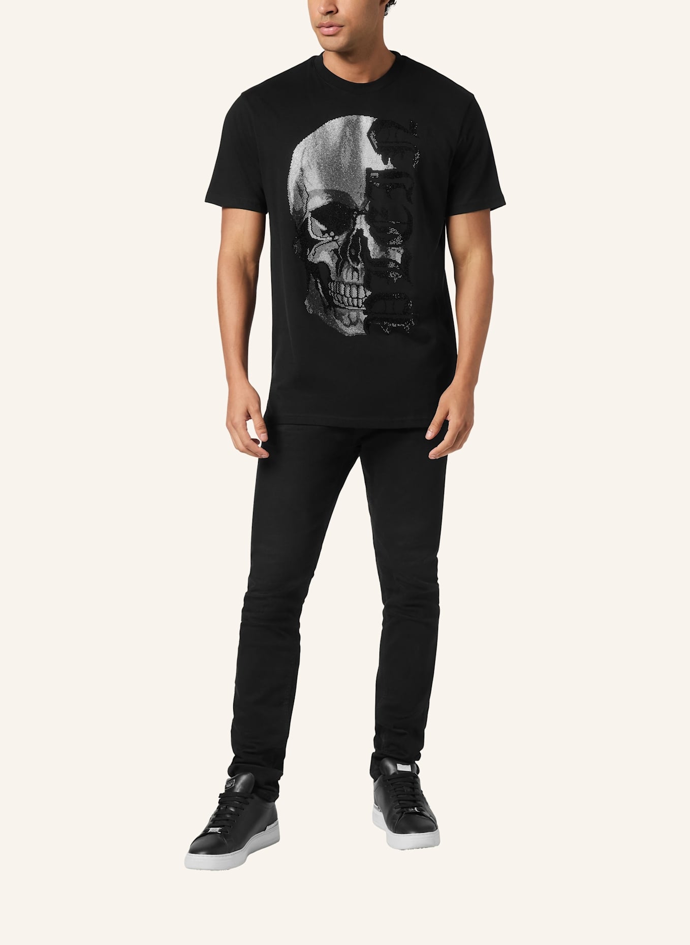 PHILIPP PLEIN T-Shirt Rundhalsausschnitt Ss GOTHIC PLEIN: SCHWARZ