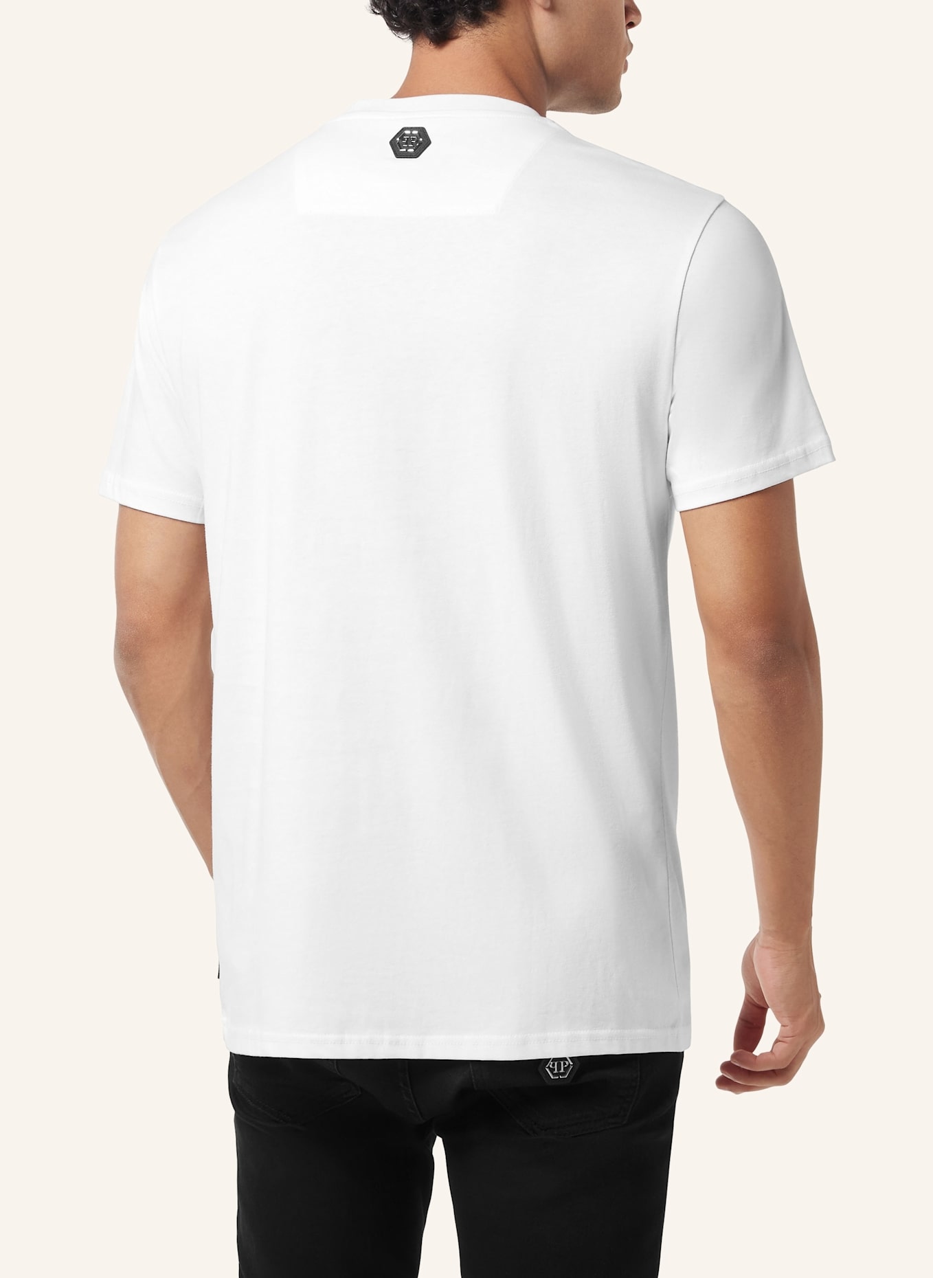 PHILIPP PLEIN T-Shirt Rundhalsausschnitt Ss SKULL: WEISS