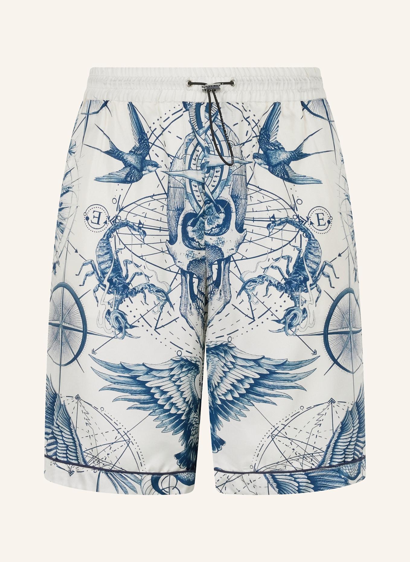 PHILIPP PLEIN PHILIPP PLEIN Silk Bowling Shorts All-Over Tattoo: SCHWARZ