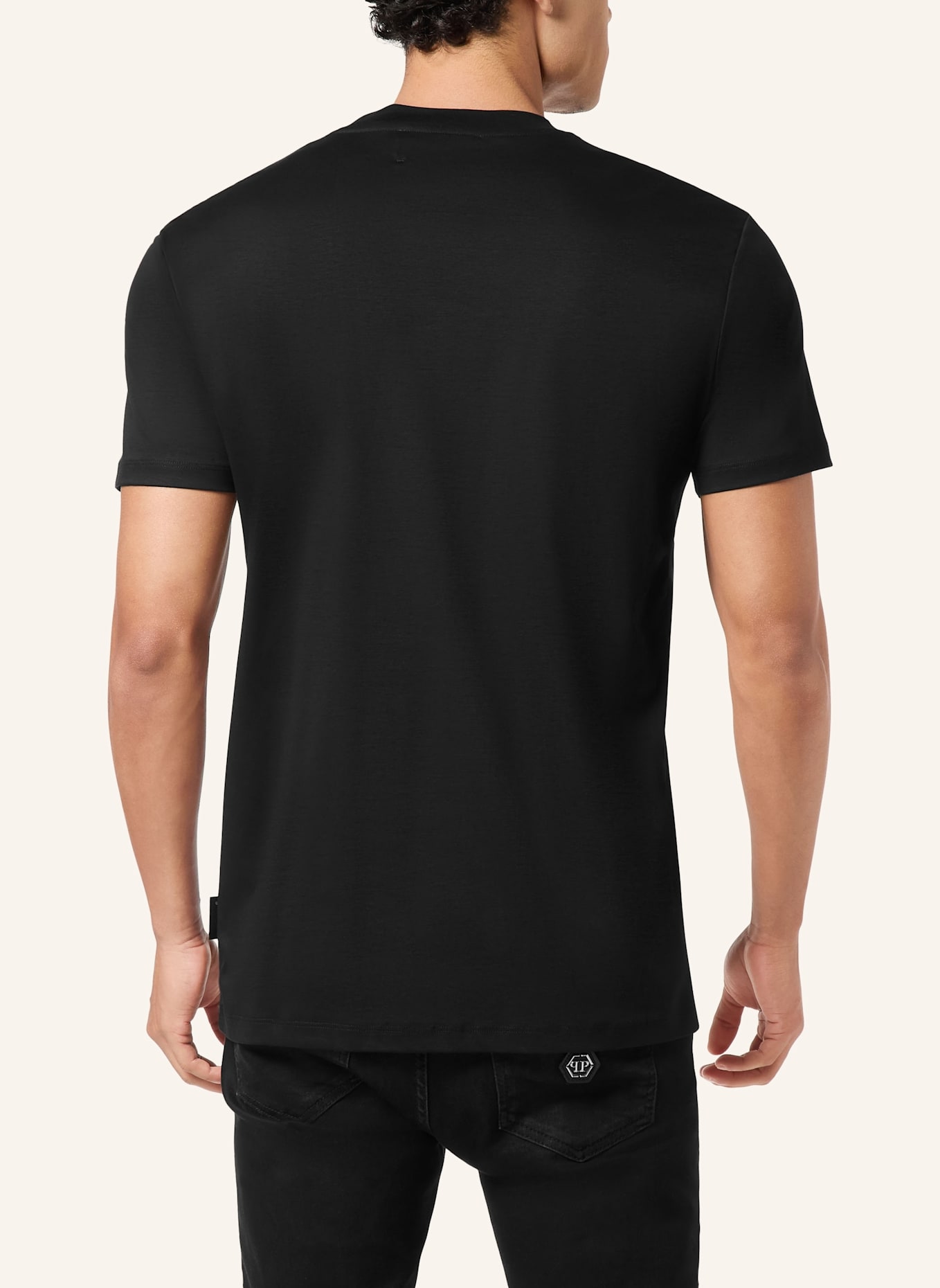 PHILIPP PLEIN T-Shirt Rundhalsausschnitt Ss SKULL: SCHWARZ