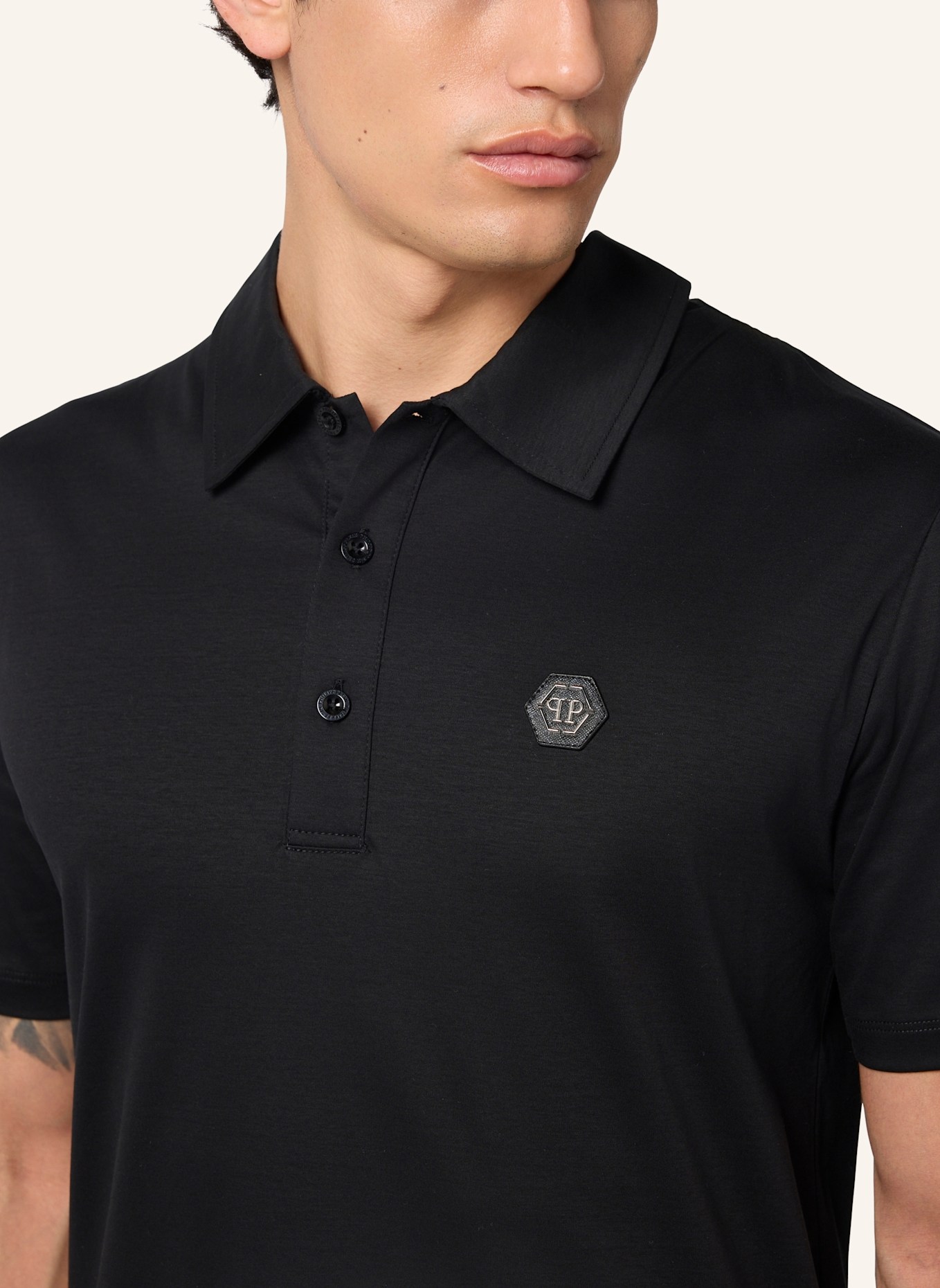 PHILIPP PLEIN Poloshirt Ss HEXAGON: SCHWARZ