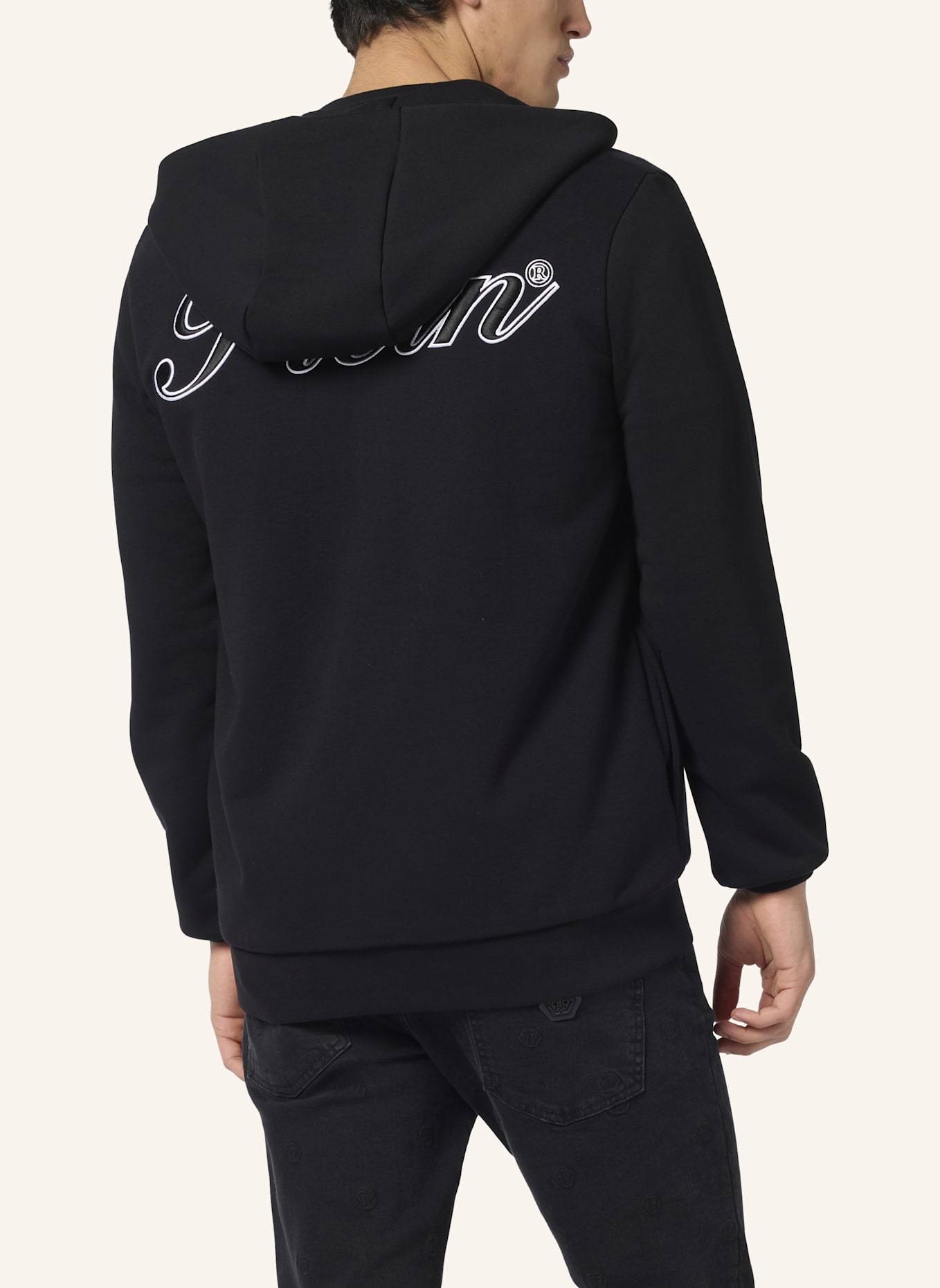 PHILIPP PLEIN PHILIPP PLEIN Zip Hoodie Signature Embroidery: SCHWARZ