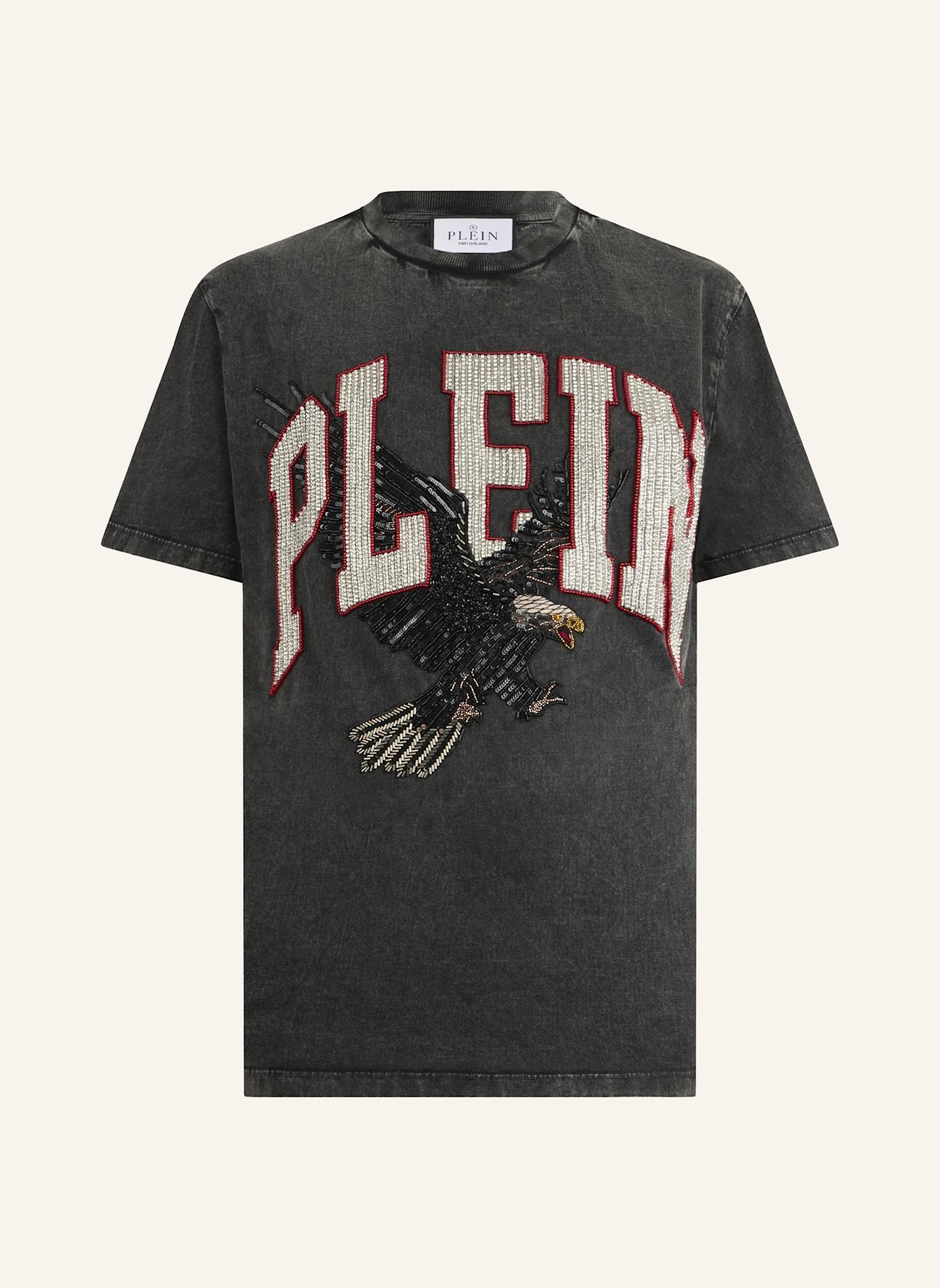PHILIPP PLEIN T-Shirt Rundhalsausschnitt Ss EAGLE: SCHWARZ