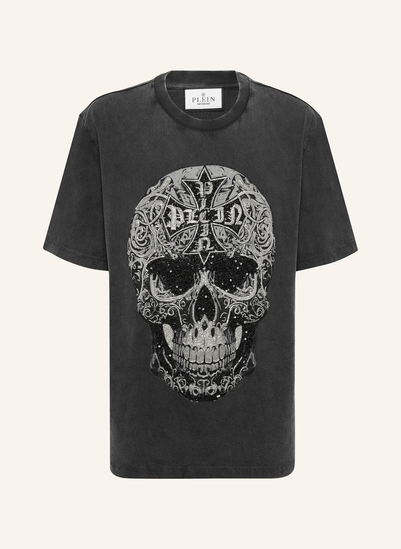 PHILIPP PLEIN T-Shirt Rundhalsausschnitt Ss SKULL: SCHWARZ