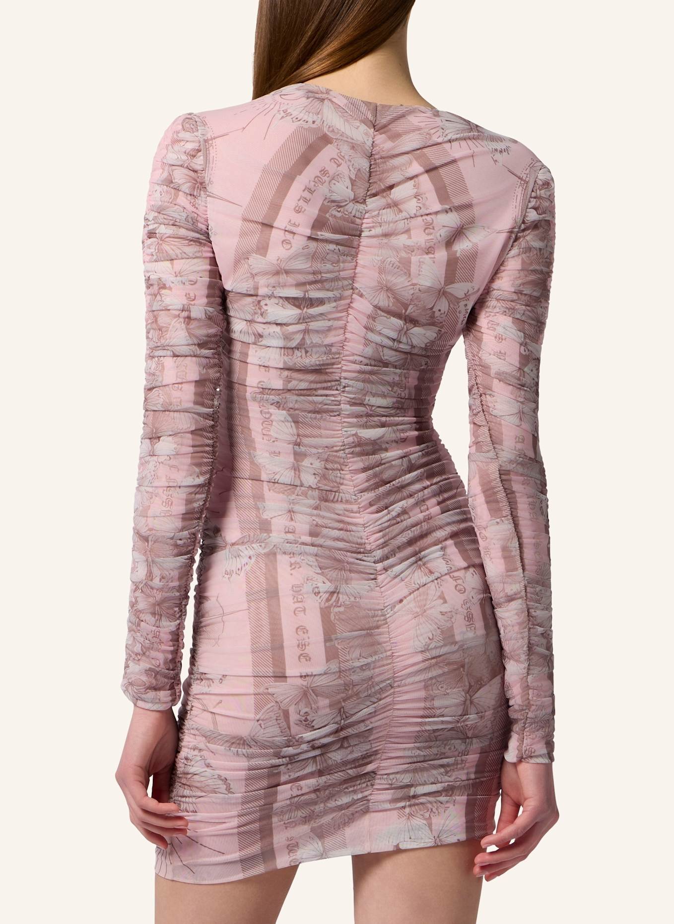 PHILIPP PLEIN PHILIPP PLEIN Wrinkled Mini Dress Butterfly Tattoo: ROSA