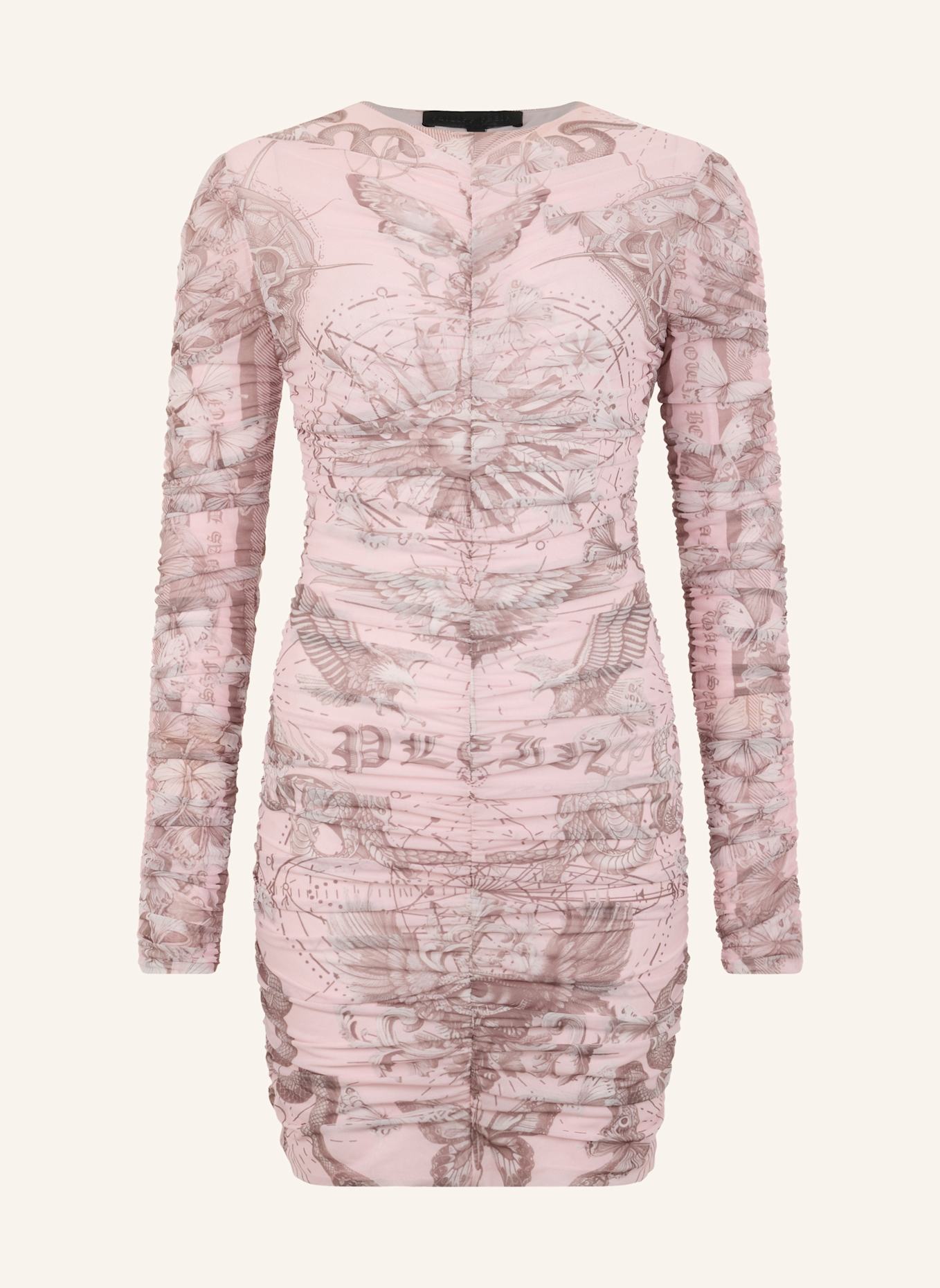 PHILIPP PLEIN PHILIPP PLEIN Wrinkled Mini Dress Butterfly Tattoo: ROSA