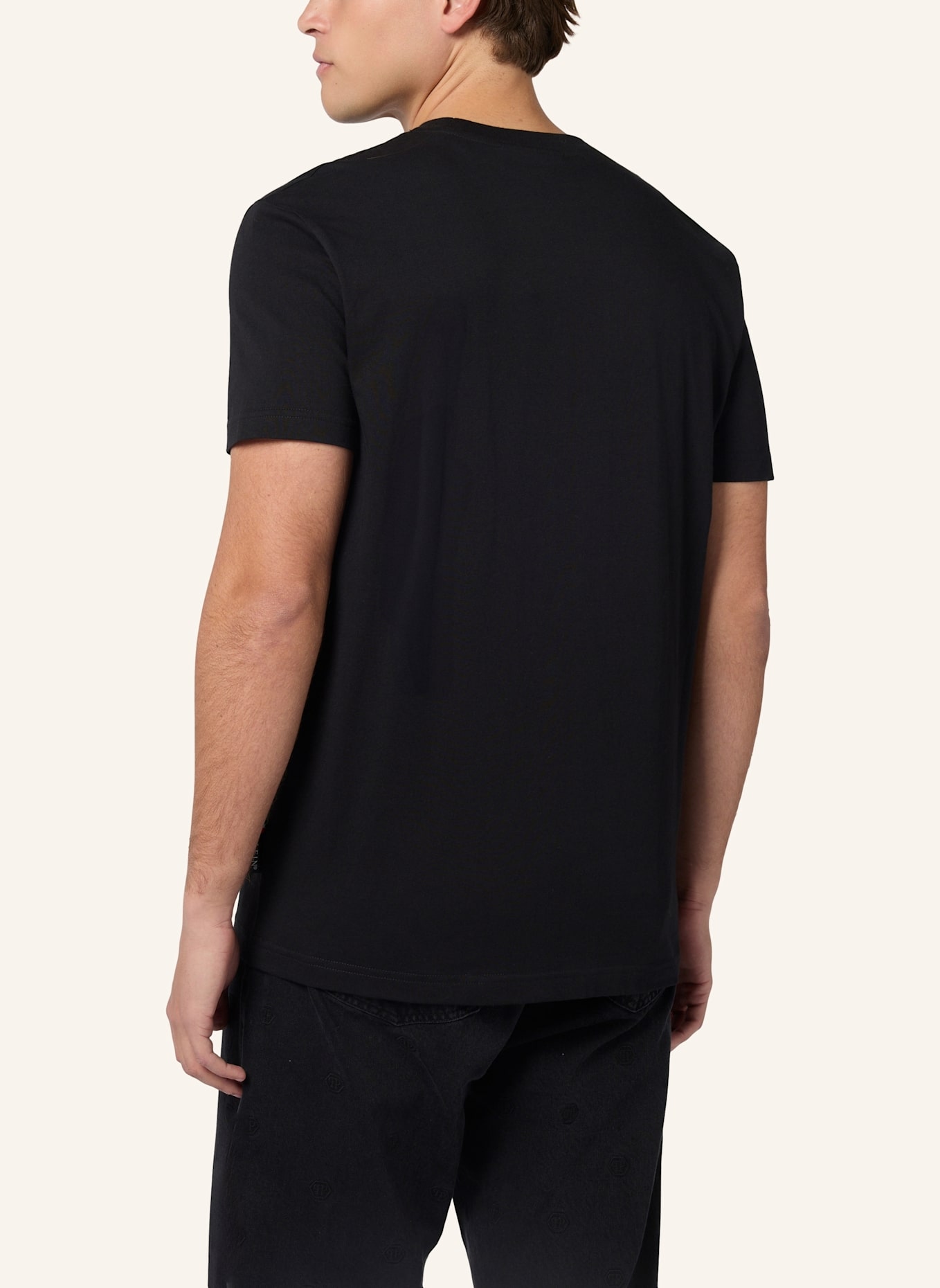 PHILIPP PLEIN PHILIPP PLEIN Round Neck T-Shirt Crown Crystals: SCHWARZ