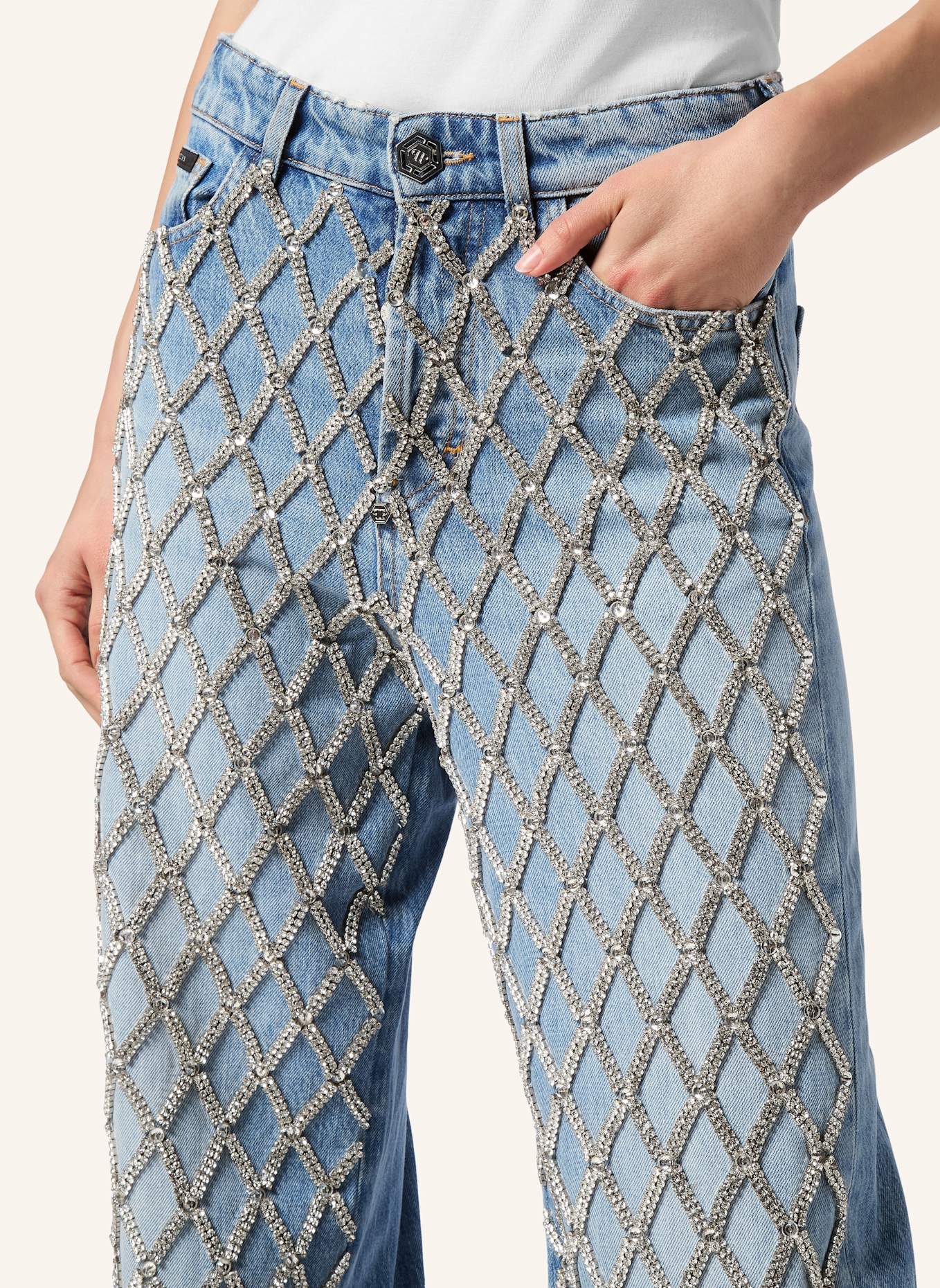PHILIPP PLEIN Skater-Passform CRYSTAL: HELLBLAU