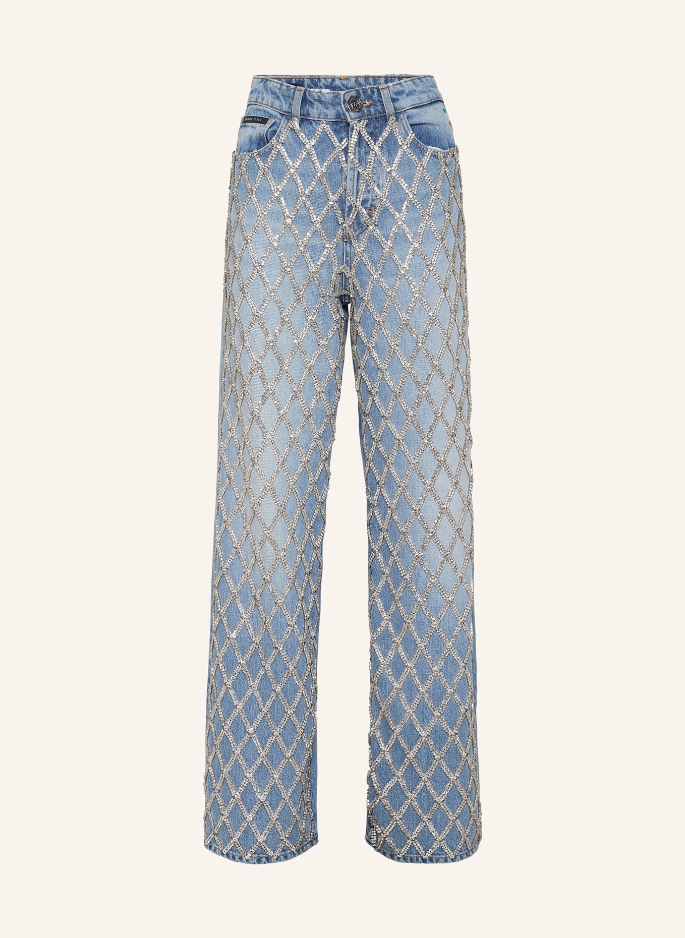 PHILIPP PLEIN Skater-Passform CRYSTAL: HELLBLAU