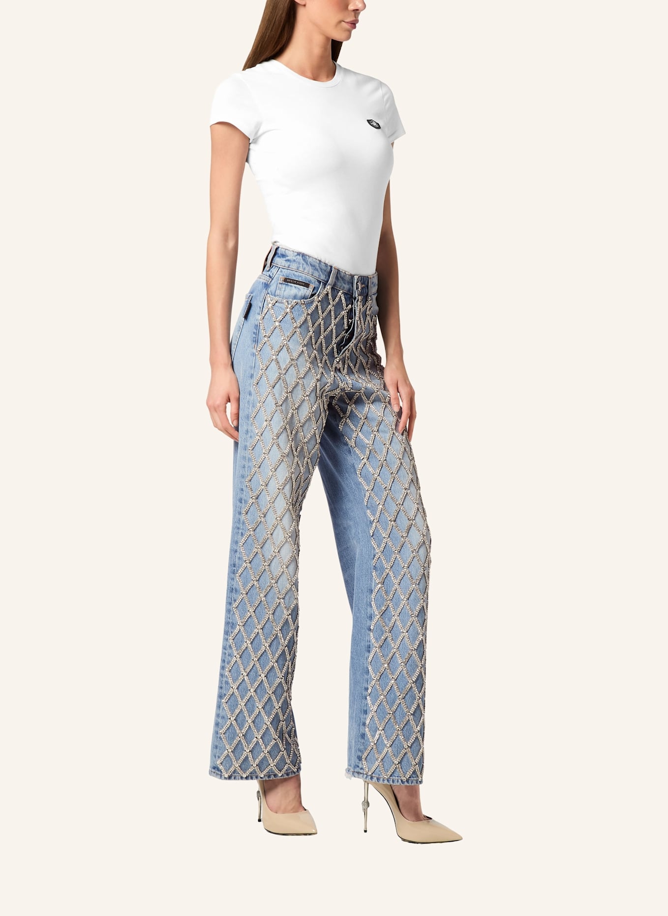 PHILIPP PLEIN Skater-Passform CRYSTAL: HELLBLAU