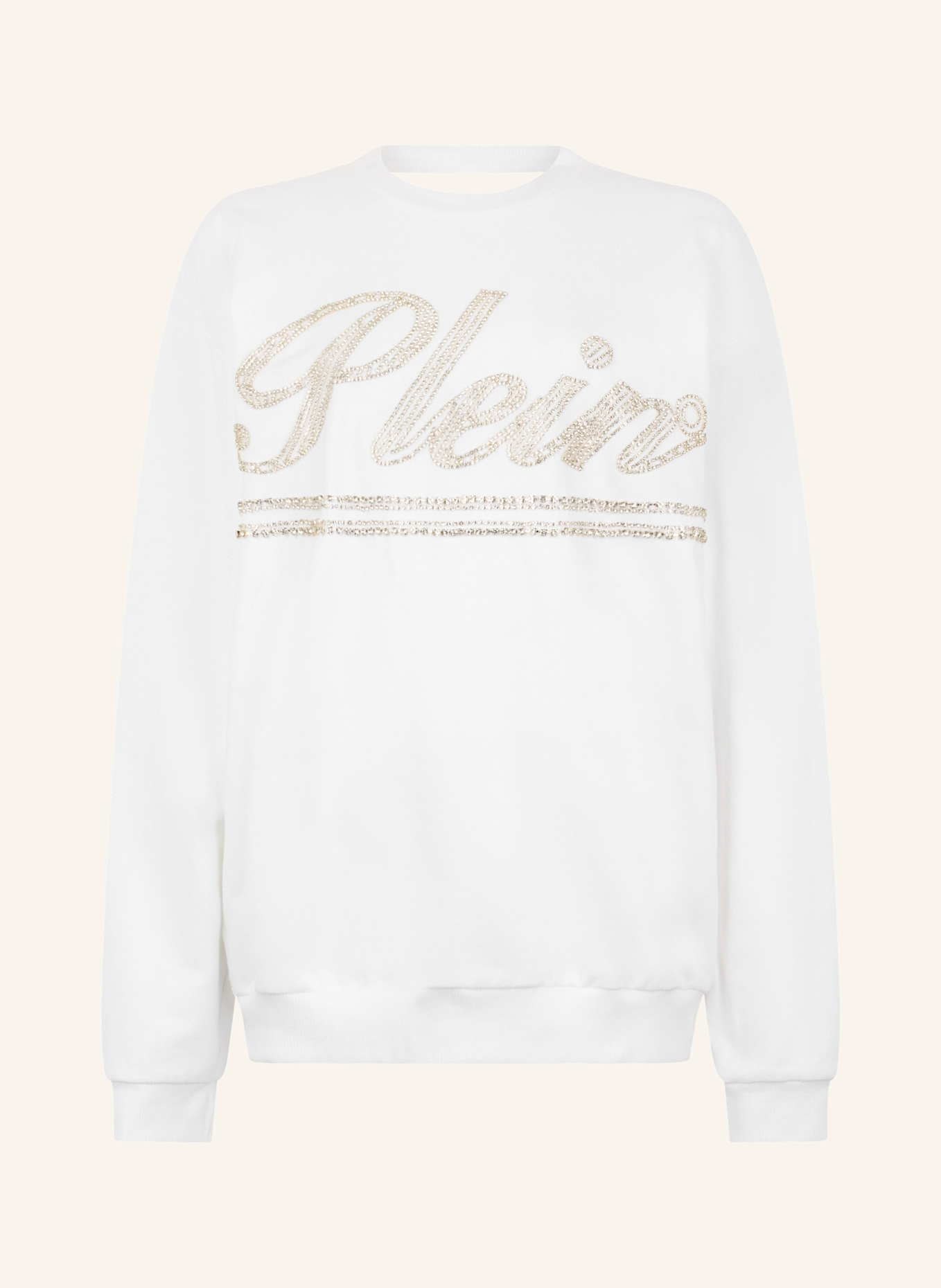 PHILIPP PLEIN PHILIPP PLEIN Washed Open Back Sweatshirt Strass Signature: WEISS