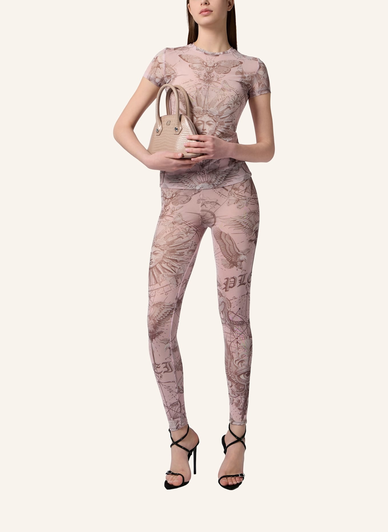 PHILIPP PLEIN PHILIPP PLEIN Tulle Leggings Butterfly Tattoo: ROSA