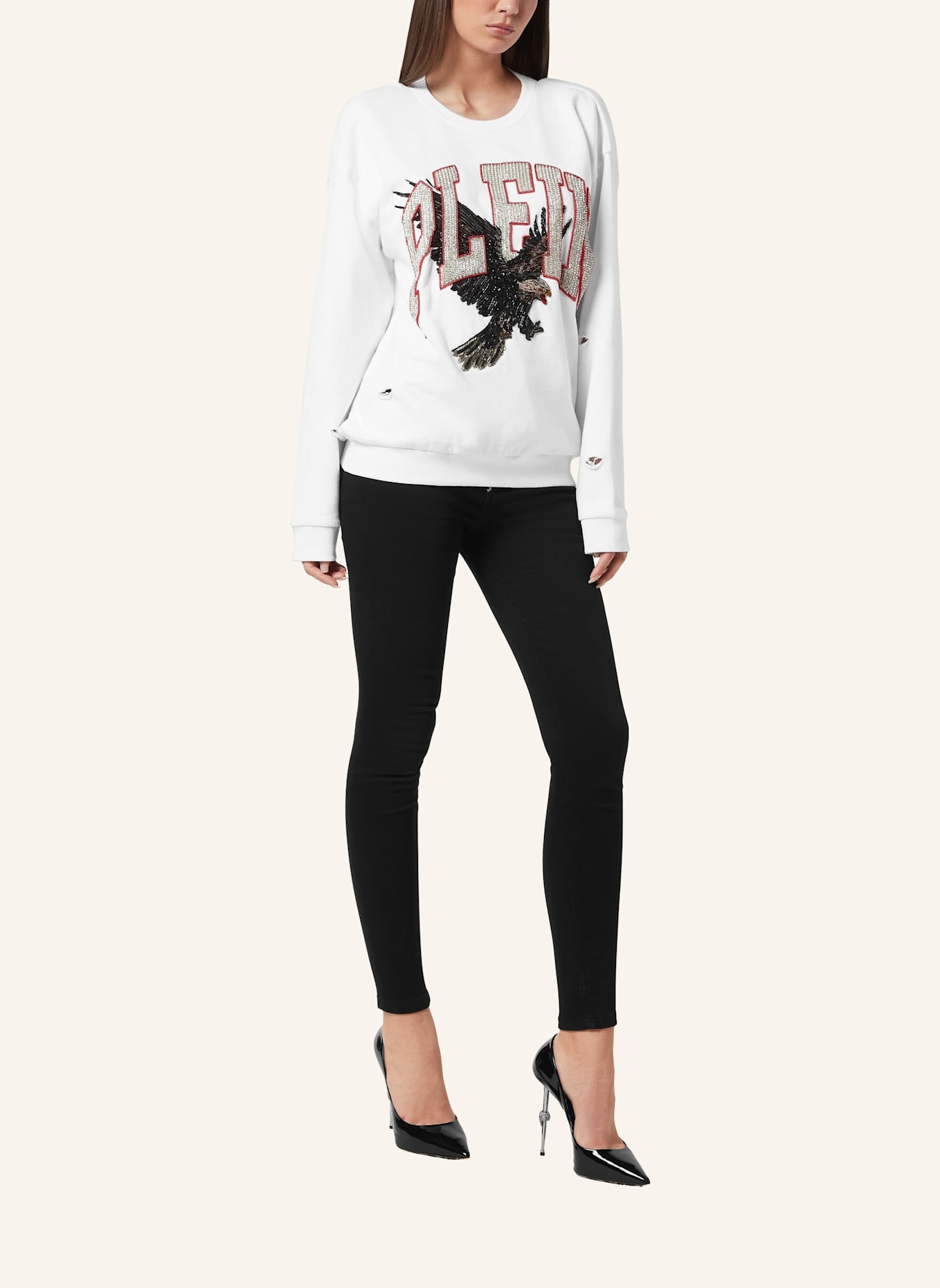 PHILIPP PLEIN Sweatshirt Ls EAGLE: WEISS
