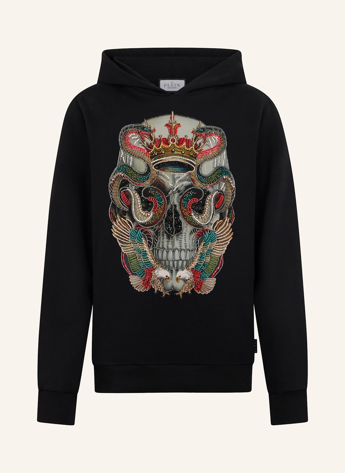 PHILIPP PLEIN PHILIPP PLEIN Hoodie Sweatshirt King Of Snakes Stones: SCHWARZ