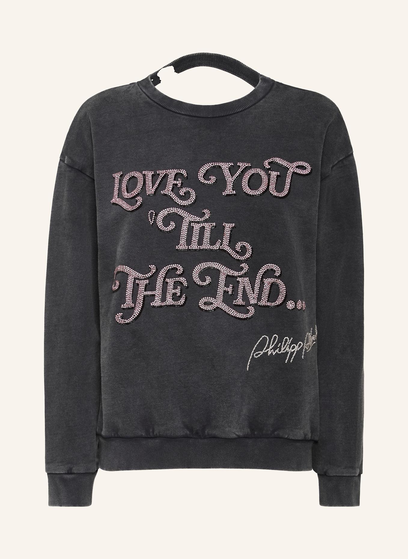 PHILIPP PLEIN Sweatshirt Ls LOVE: SCHWARZ
