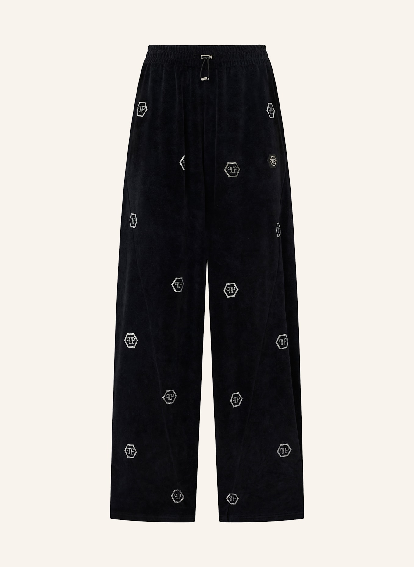 PHILIPP PLEIN PHILIPP PLEIN Chenille Skater Fit Tracksuit Pants Monogram Strass: SCHWARZ