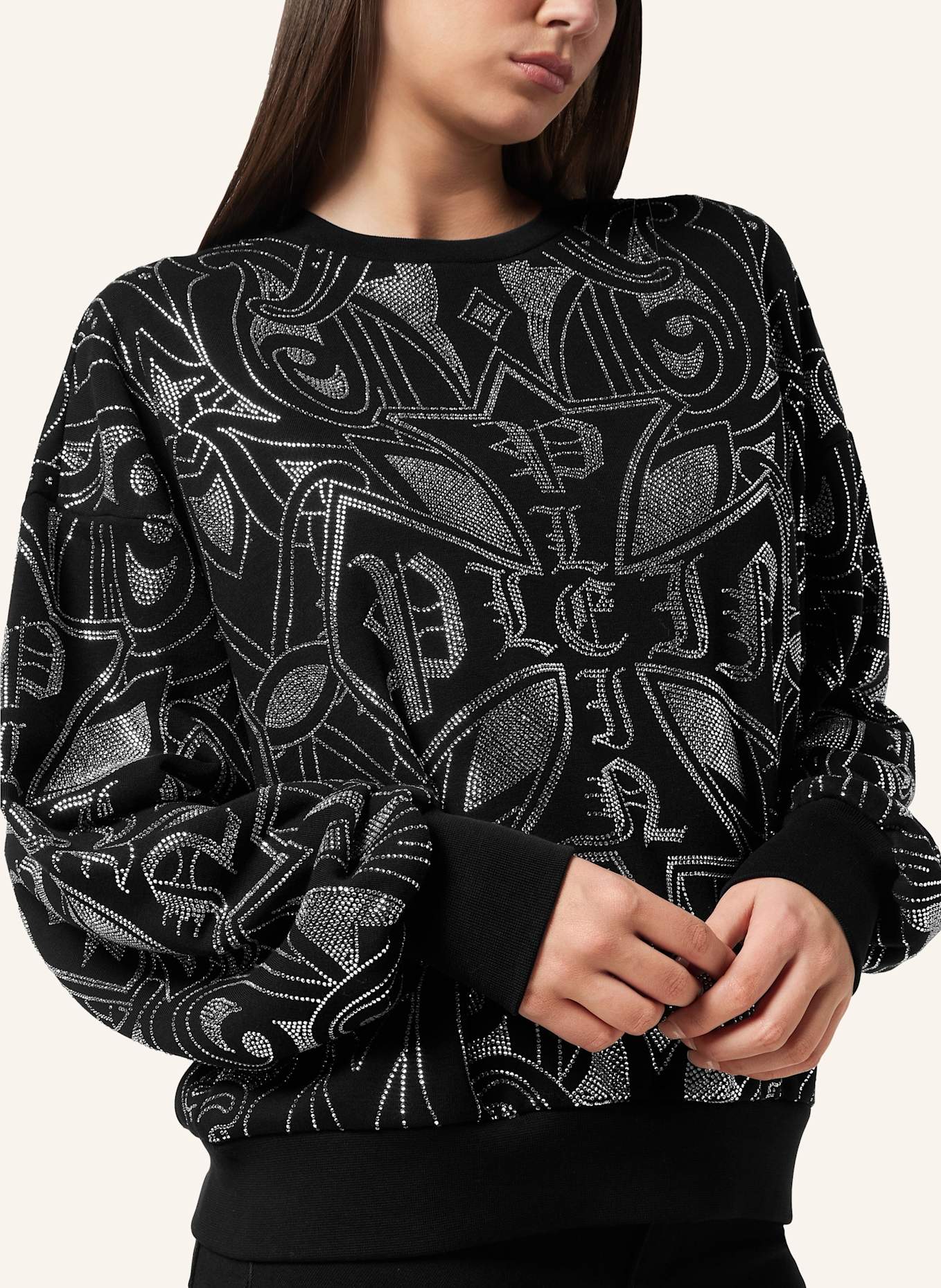 PHILIPP PLEIN Sweatshirt Ls GOTHIC PLEIN: SCHWARZ