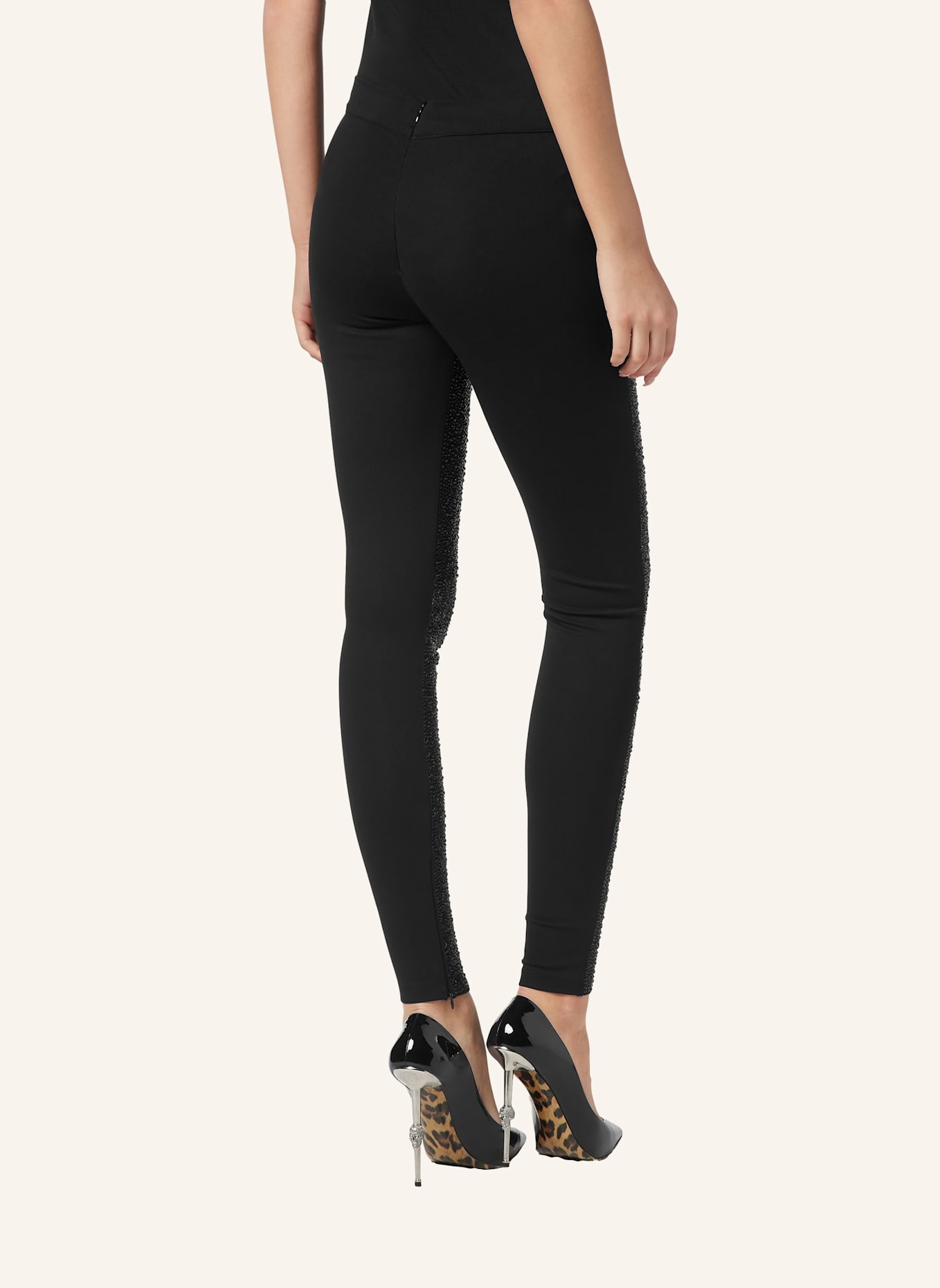 PHILIPP PLEIN Jogging-Leggings: SCHWARZ
