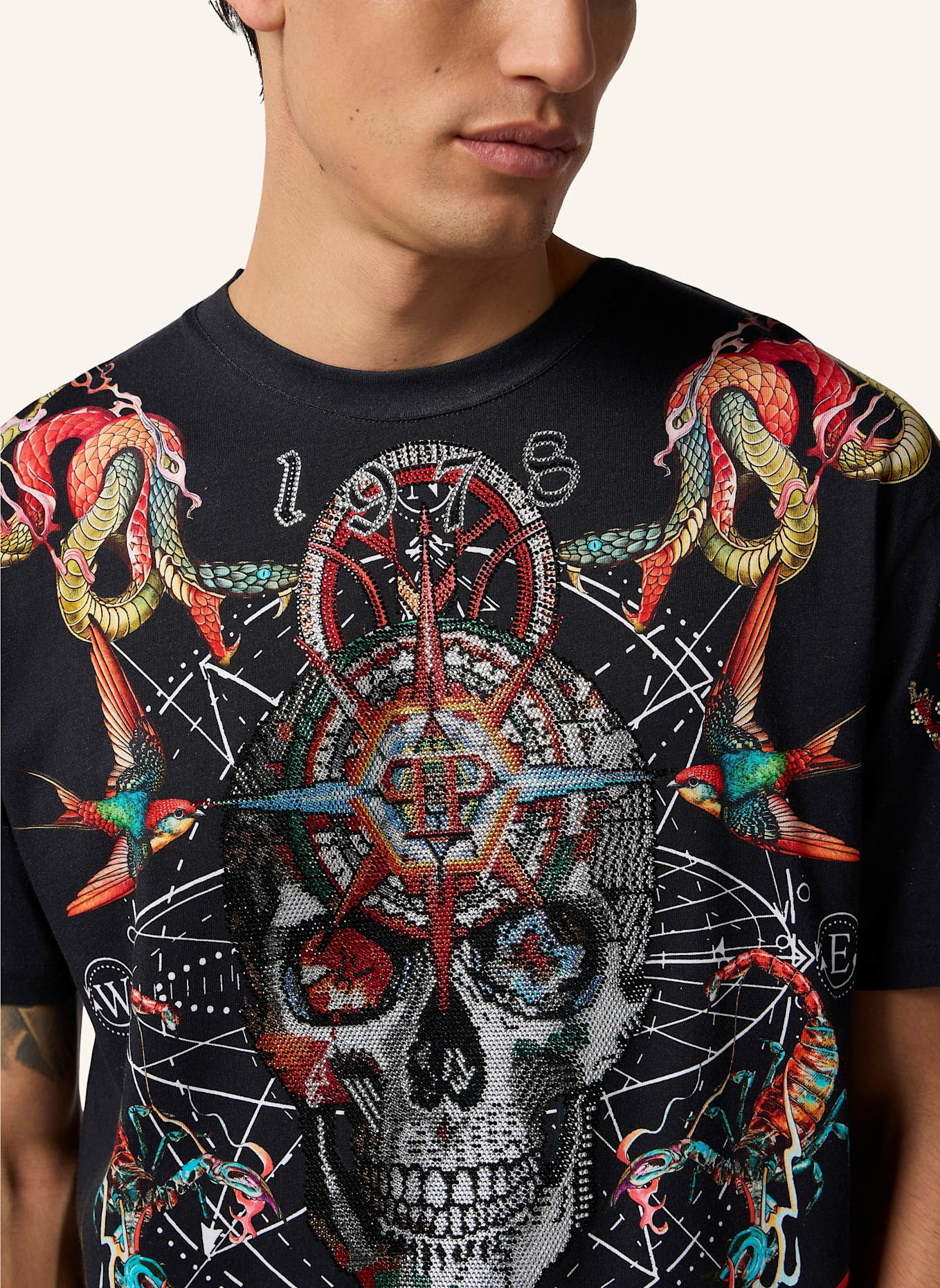 PHILIPP PLEIN PHILIPP PLEIN Round Neck T-Shirt Tattoo Stones: SCHWARZ
