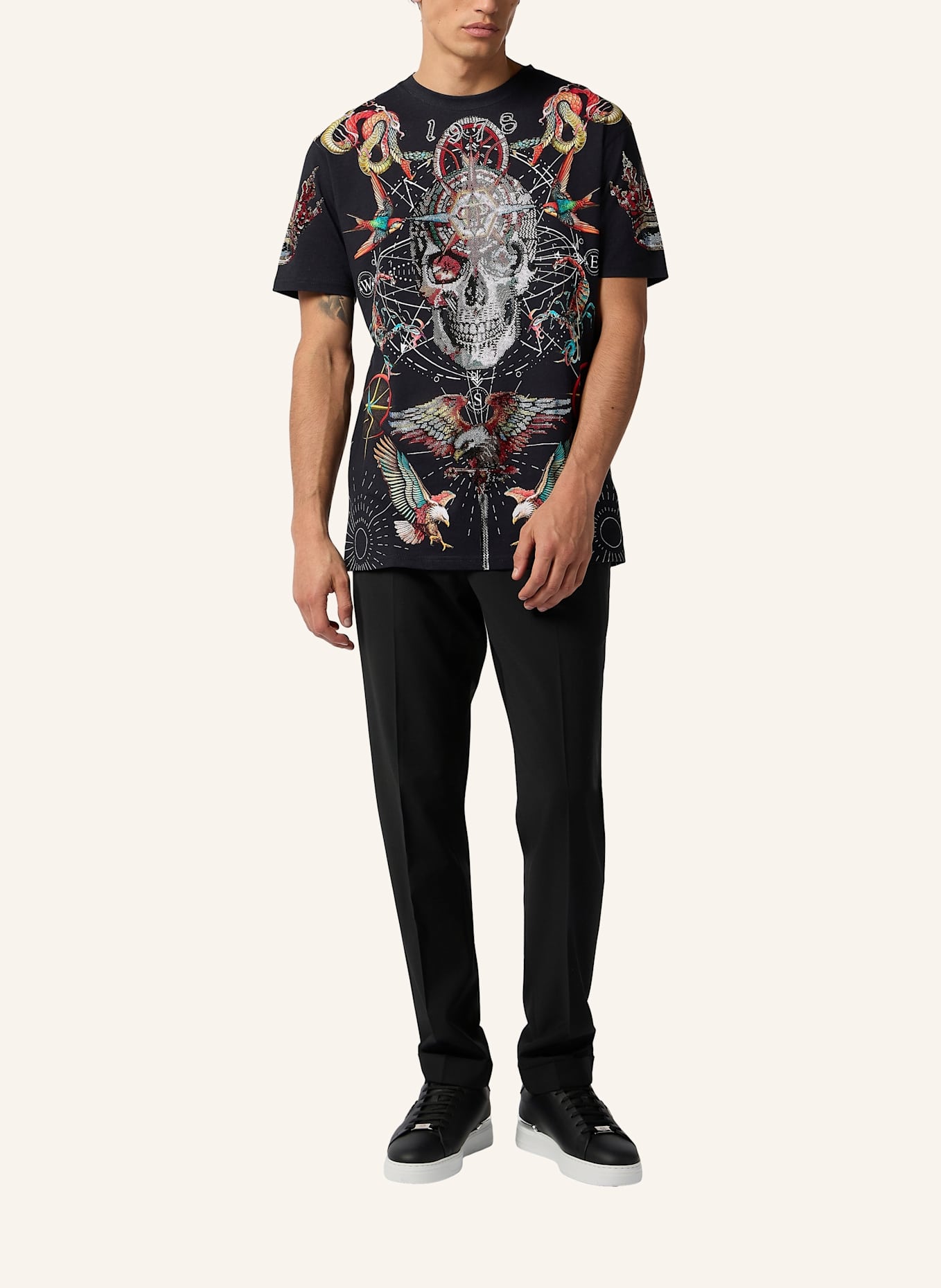 PHILIPP PLEIN PHILIPP PLEIN Round Neck T-Shirt Tattoo Stones: SCHWARZ