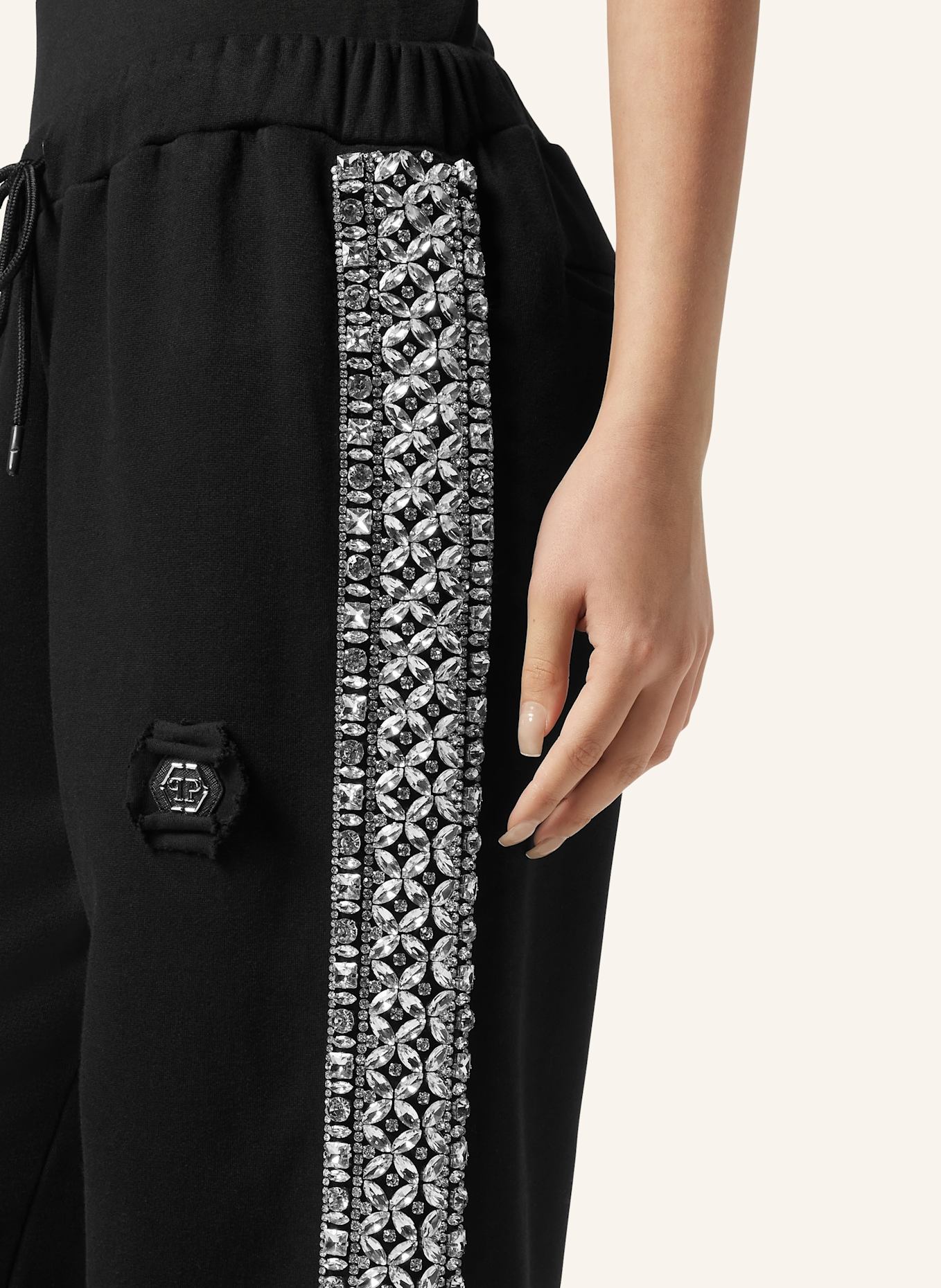 PHILIPP PLEIN Jogginghosen CRYSTAL: SCHWARZ
