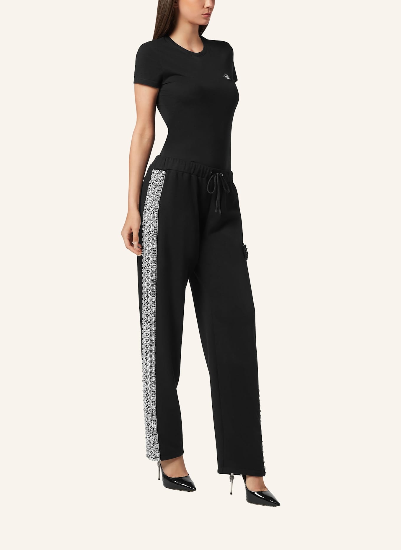 PHILIPP PLEIN Jogginghosen CRYSTAL: SCHWARZ