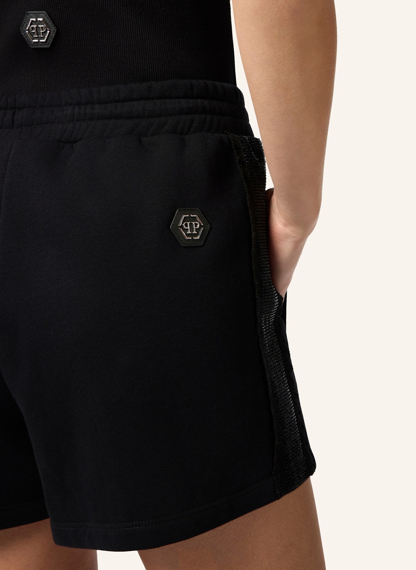 PHILIPP PLEIN PHILIPP PLEIN Shorts Strass Band: SCHWARZ