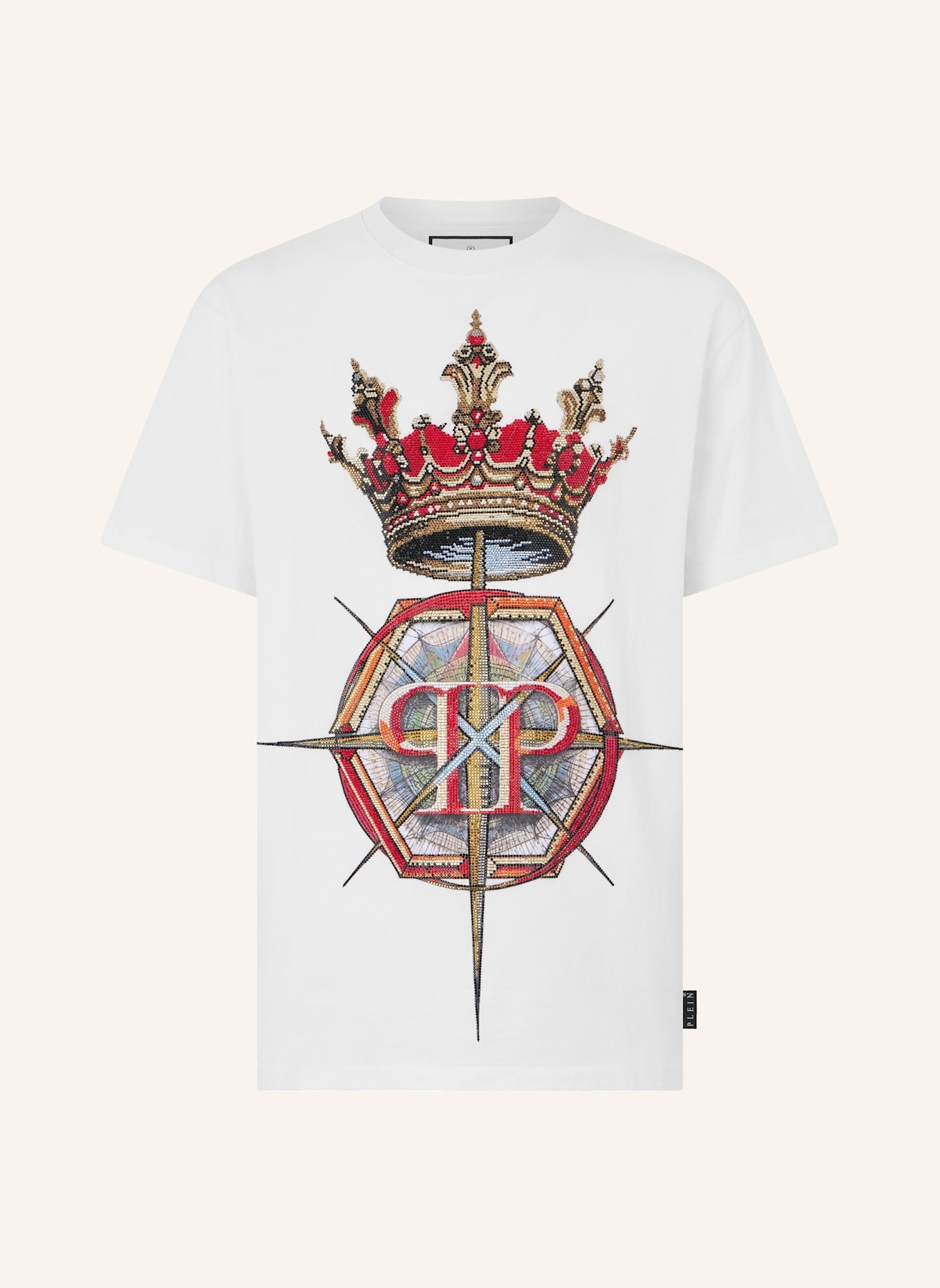 PHILIPP PLEIN PHILIPP PLEIN Round Neck T-Shirt Crown Stones: WEISS