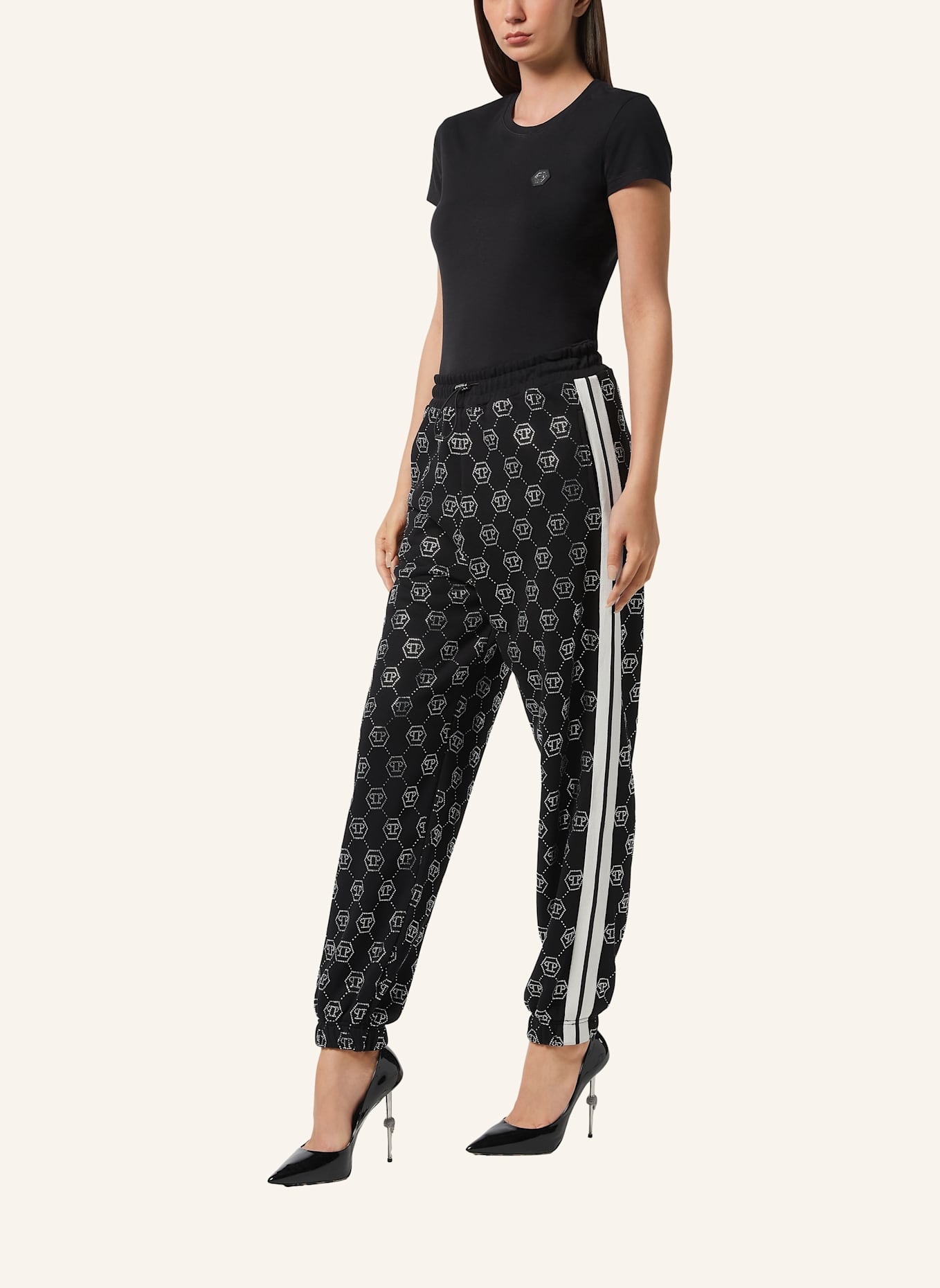 PHILIPP PLEIN Jogginghosen MONOGRAM: SCHWARZ