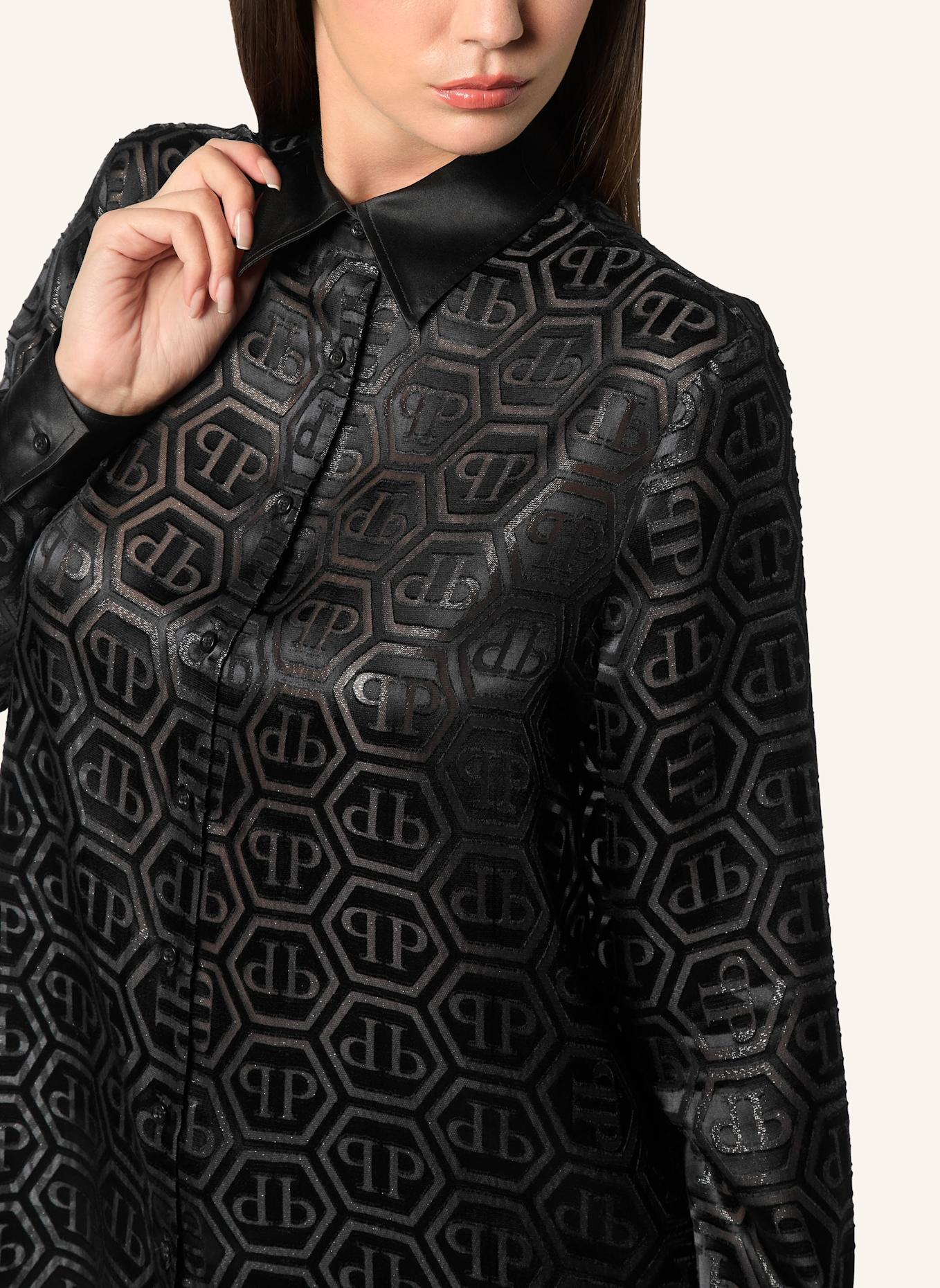 PHILIPP PLEIN Hemd MONOGRAM: SCHWARZ