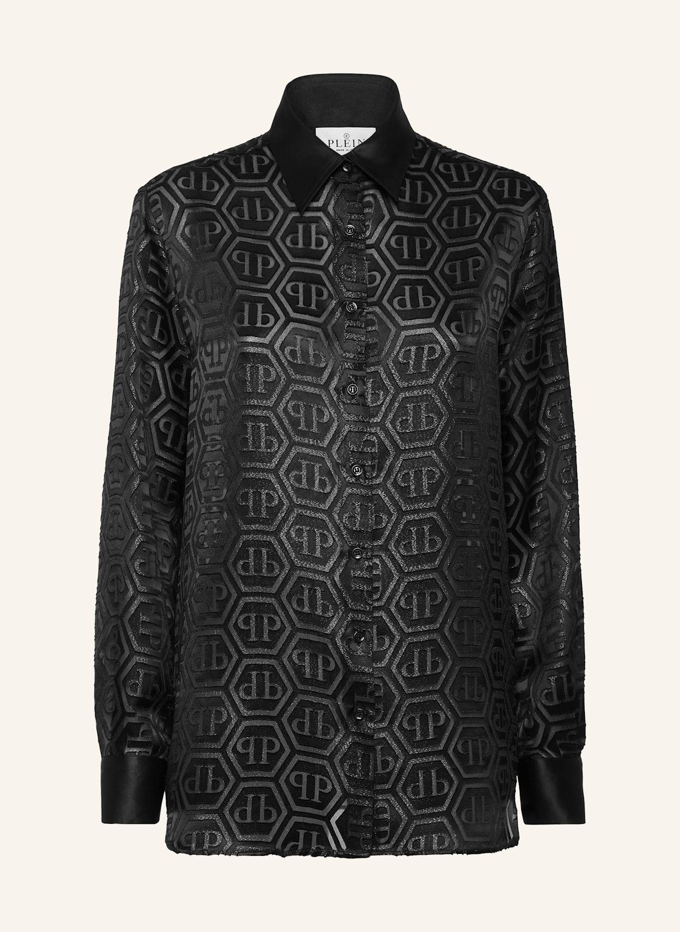 PHILIPP PLEIN Hemd MONOGRAM: SCHWARZ