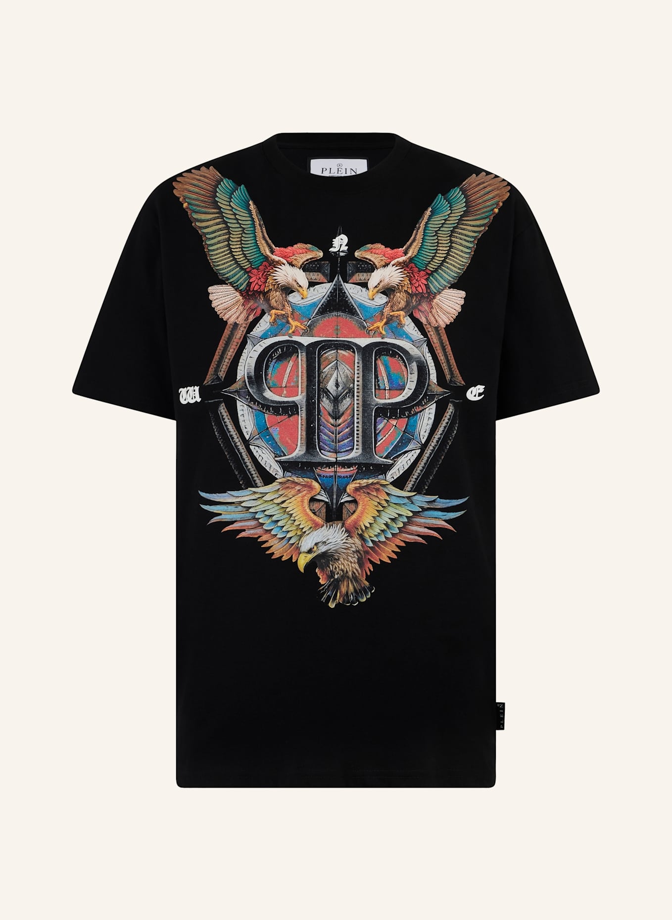 PHILIPP PLEIN PHILIPP PLEIN Round Neck T-Shirt Eagle Tattoo: SCHWARZ
