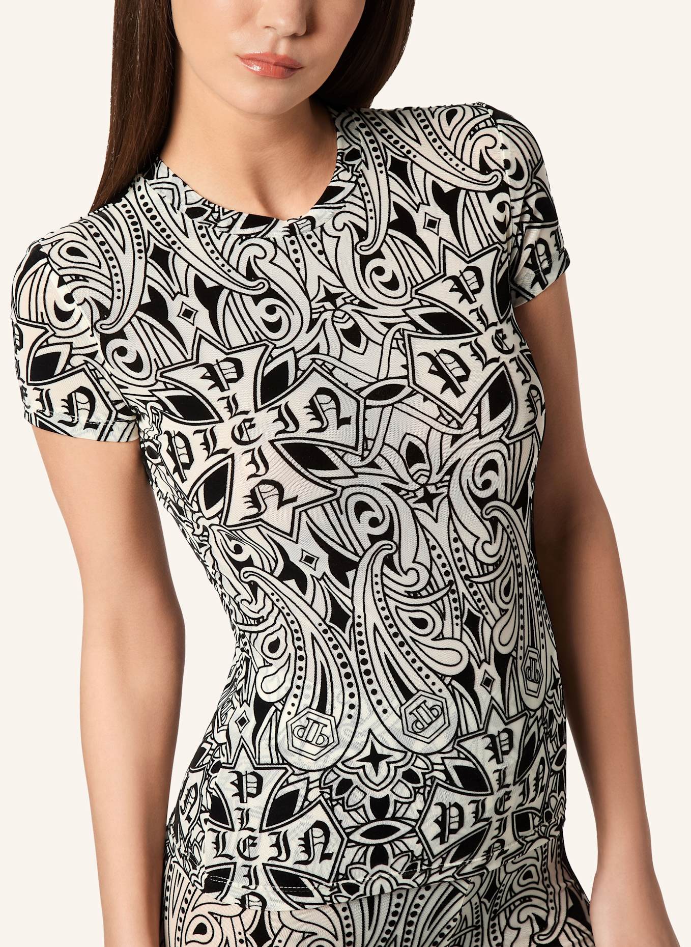 PHILIPP PLEIN T-Shirt Sexy Pure GOTHIC PLEIN: ROSÉGOLD/ SCHWARZ