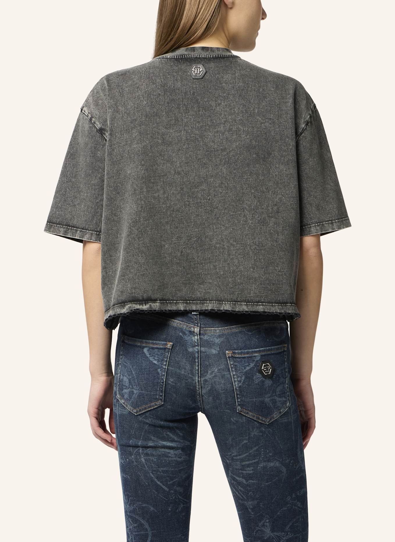 PHILIPP PLEIN T-Shirt Rundhalsausschnitt Ss EAGLE: SCHWARZ