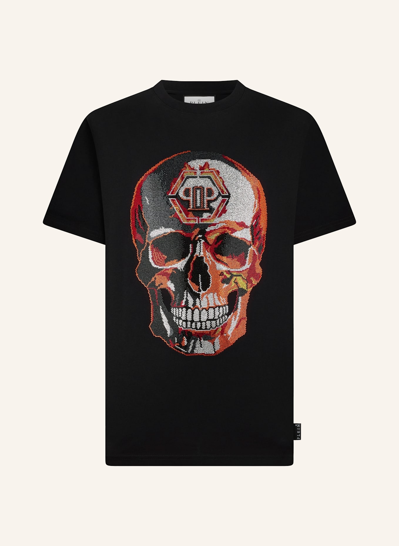PHILIPP PLEIN PHILIPP PLEIN Round Neck T-Shirt Lava Skull Stones: SCHWARZ