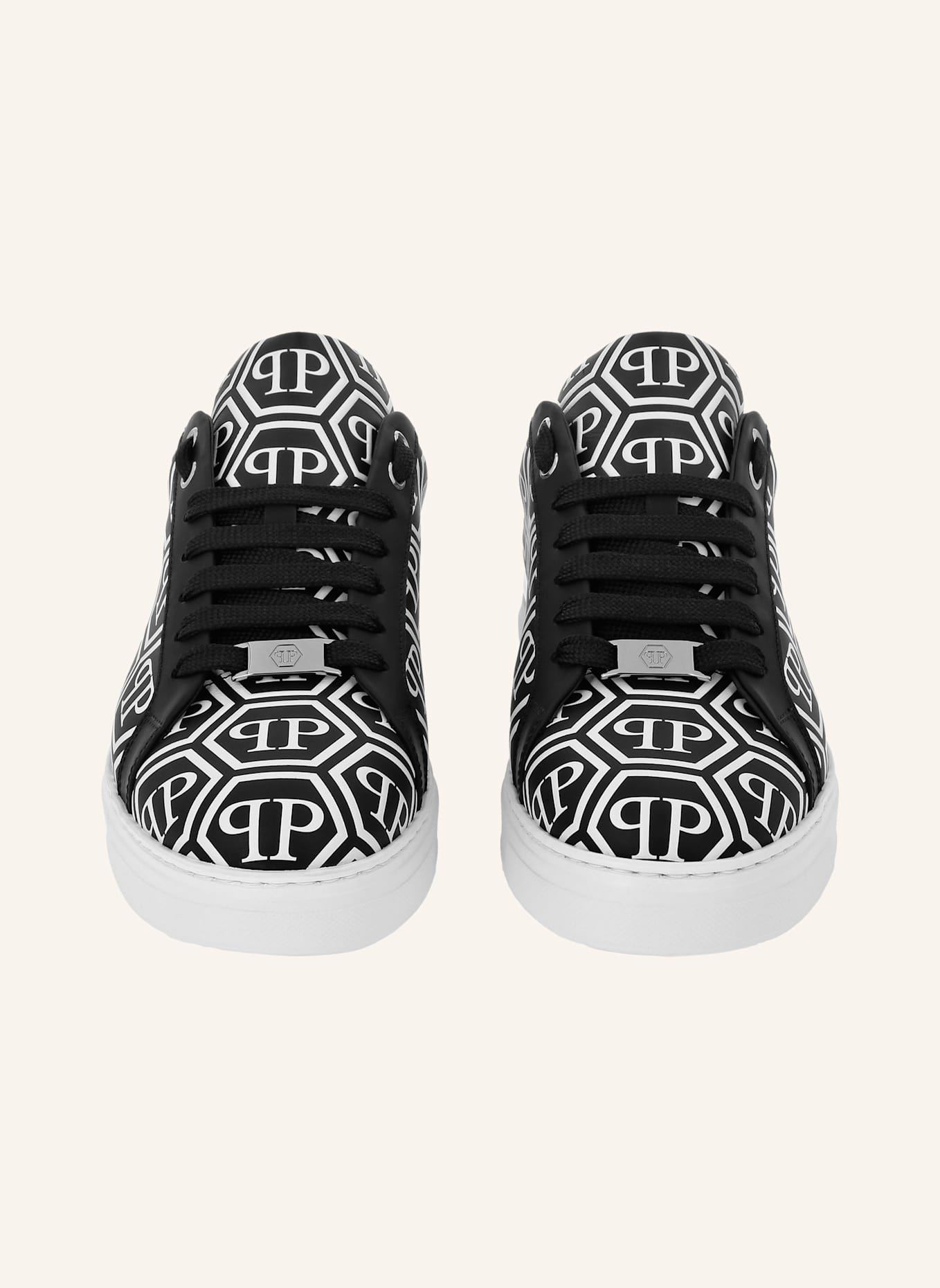 PHILIPP PLEIN Lo-Top Turnschuhe MONOGRAM: SCHWARZ