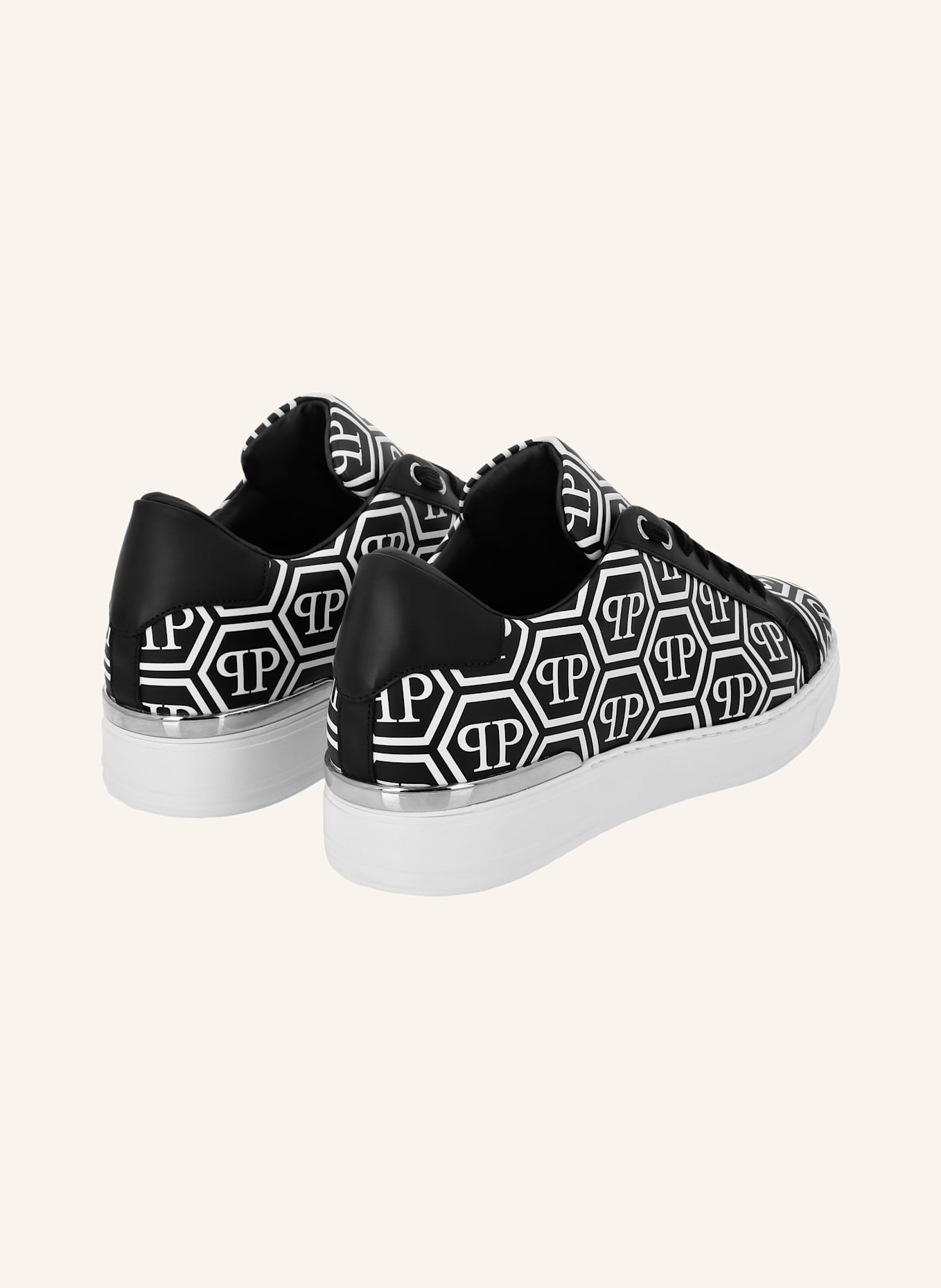 PHILIPP PLEIN Lo-Top Turnschuhe MONOGRAM: SCHWARZ