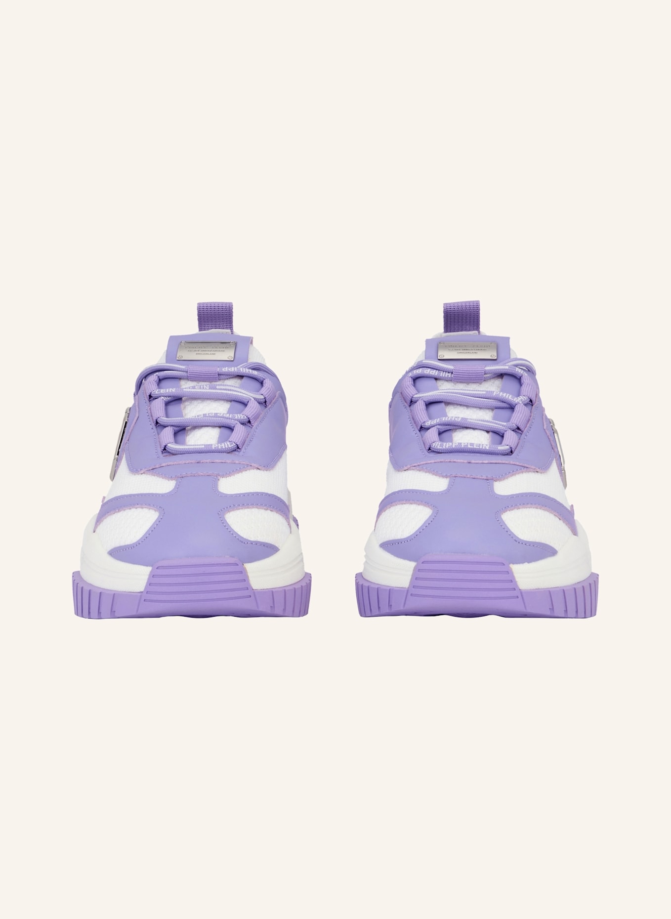 PHILIPP PLEIN Low-Top Turnschuhe PREDATOR: WEISS/ LILA