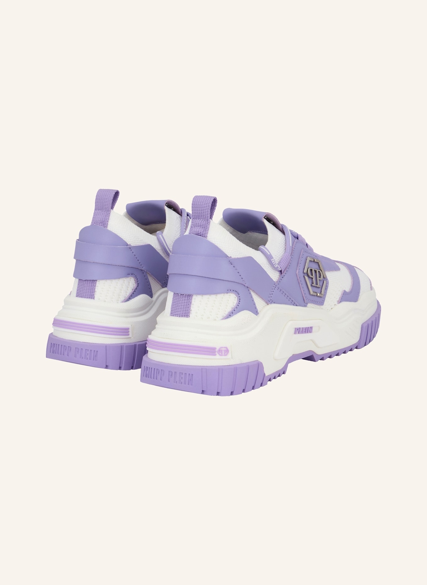 PHILIPP PLEIN Low-Top Turnschuhe PREDATOR: WEISS/ LILA