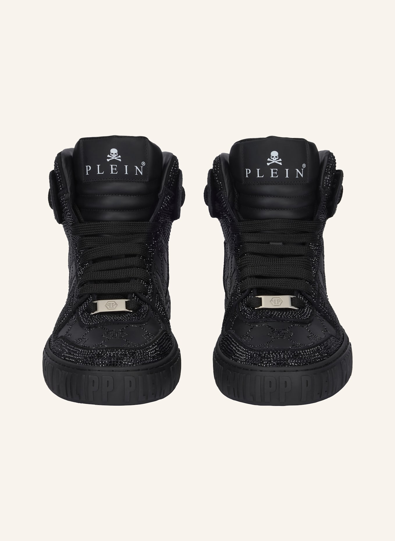 PHILIPP PLEIN Hochwertige Turnschuhe MONOGRAM: SCHWARZ