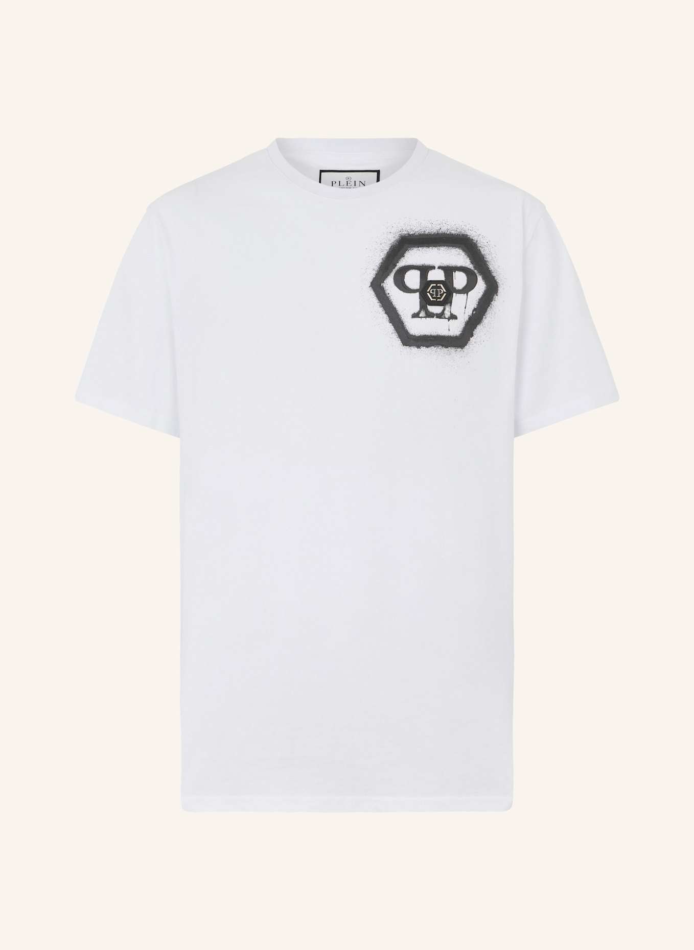 PHILIPP PLEIN PHILIPP PLEIN Round Neck T-Shirt Spray Hexagon: WEISS