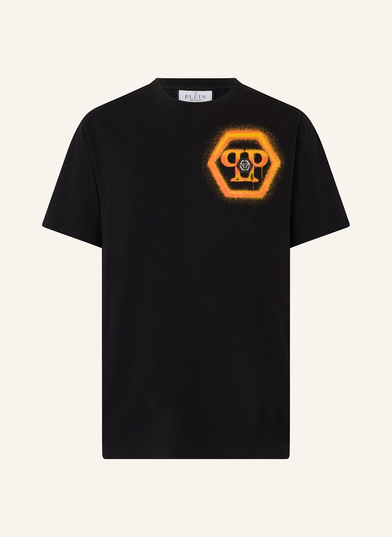 PHILIPP PLEIN PHILIPP PLEIN Round Neck T-Shirt Spray Hexagon: SCHWARZ