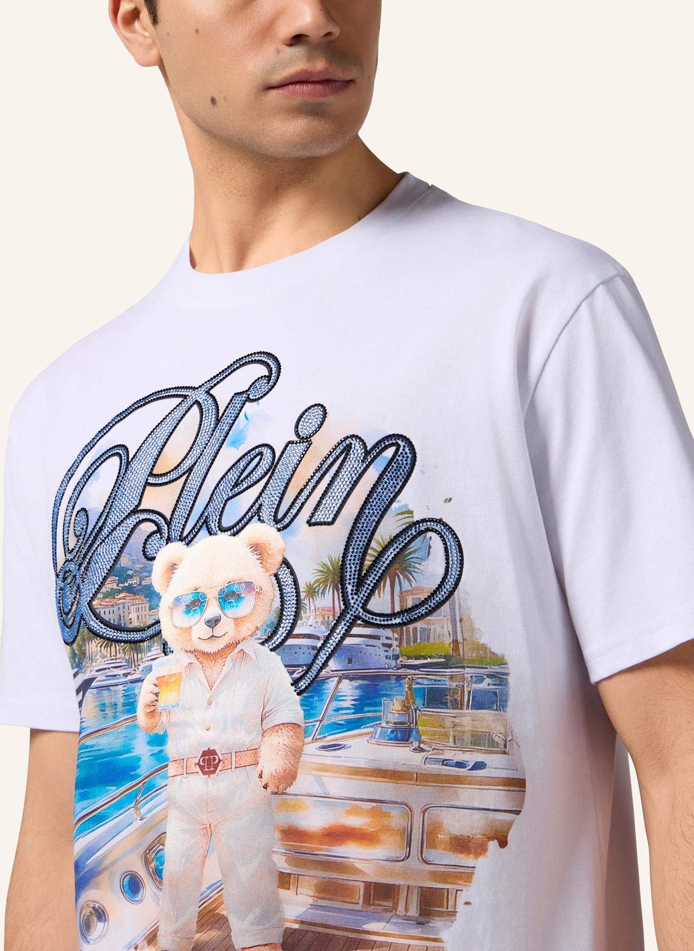 PHILIPP PLEIN PHILIPP PLEIN Round Neck T-Shirt Teddy Yachting: WEISS