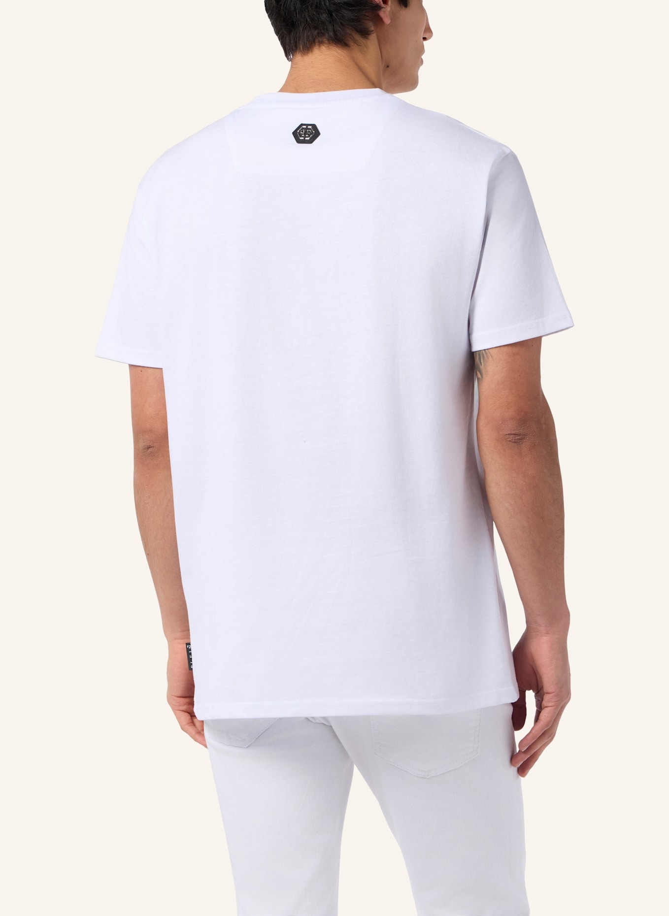 PHILIPP PLEIN PHILIPP PLEIN Round Neck T-Shirt Logo Stones: WEISS